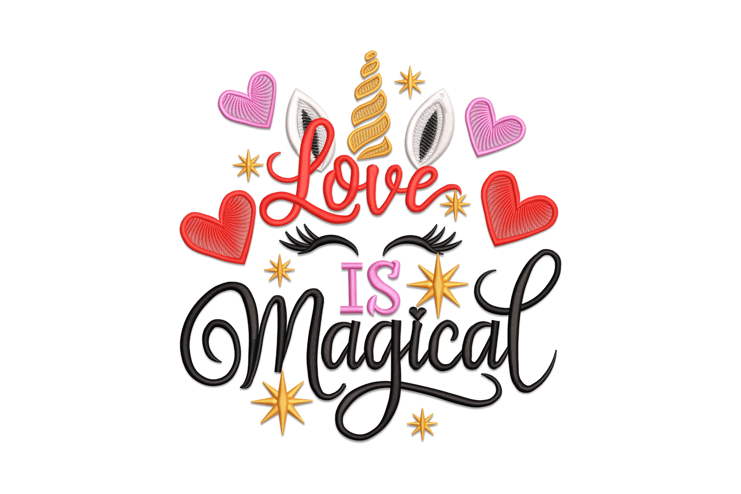 Love is Magical Unicorn Embroidery Design File