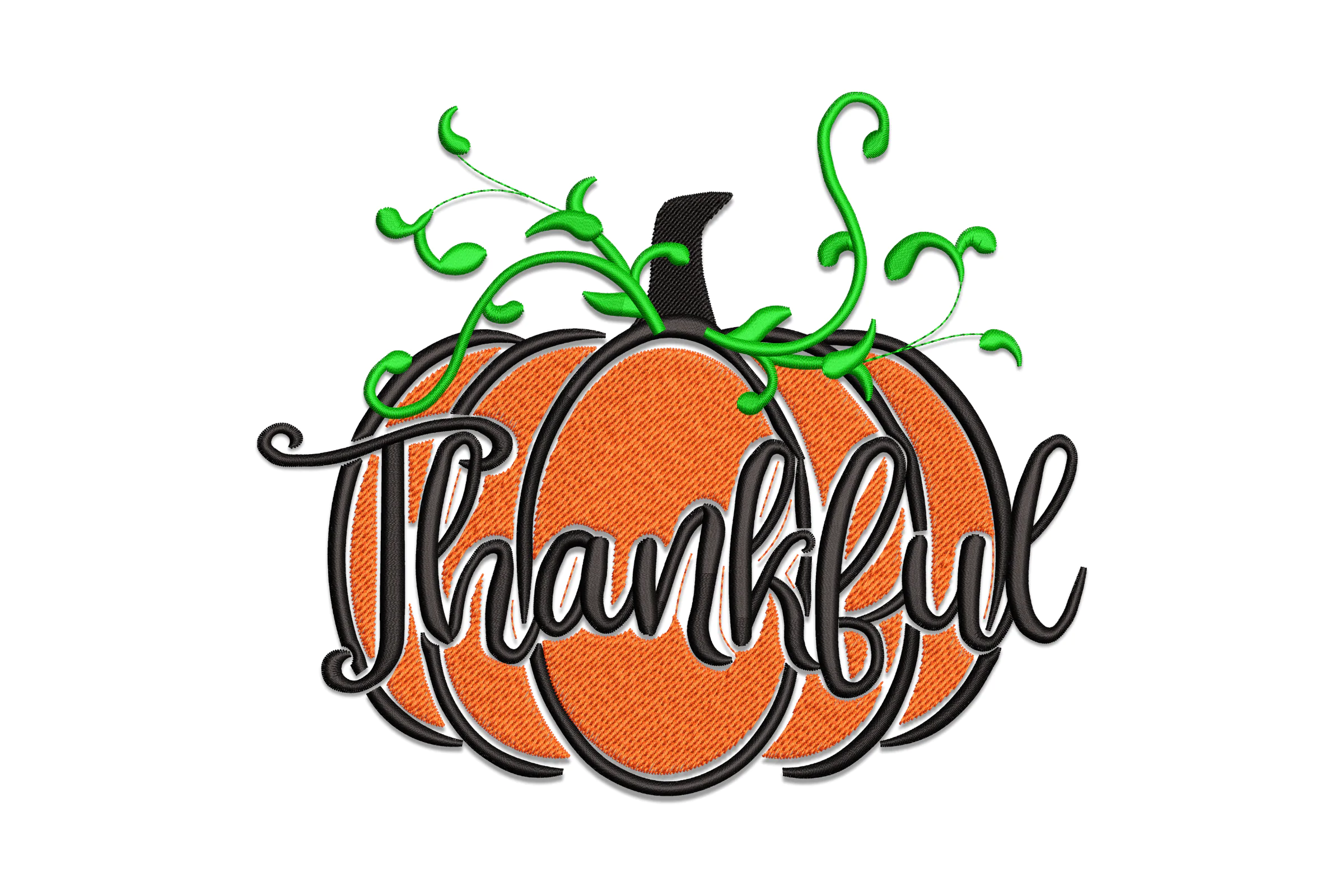 Thankful Pumpkin Digital Machine Embroidery Design