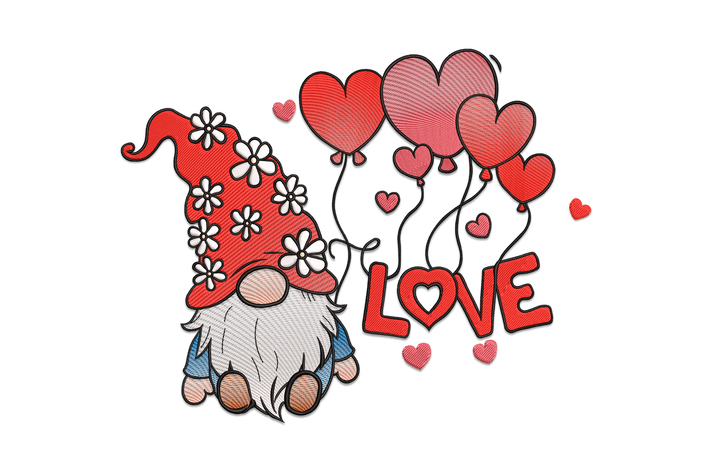 Valentine's Gnome Love Machine Embroidery