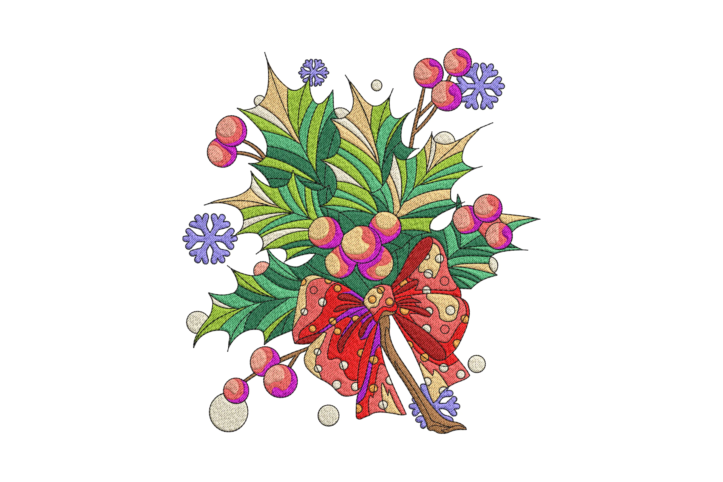 Christmas Poinsettia Machine Embroidery Applique Design