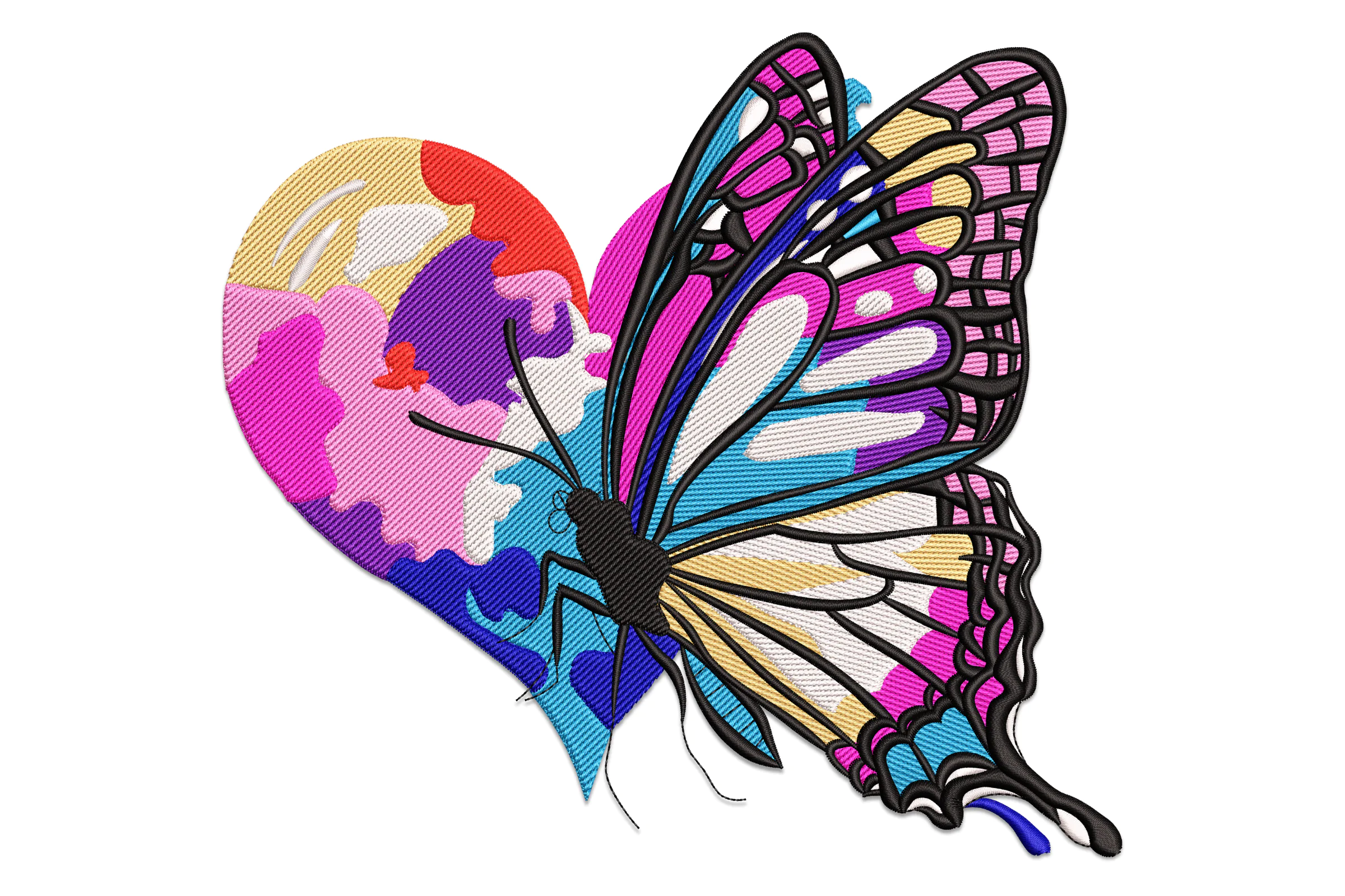 Butterfly Heart Embroidery Design File