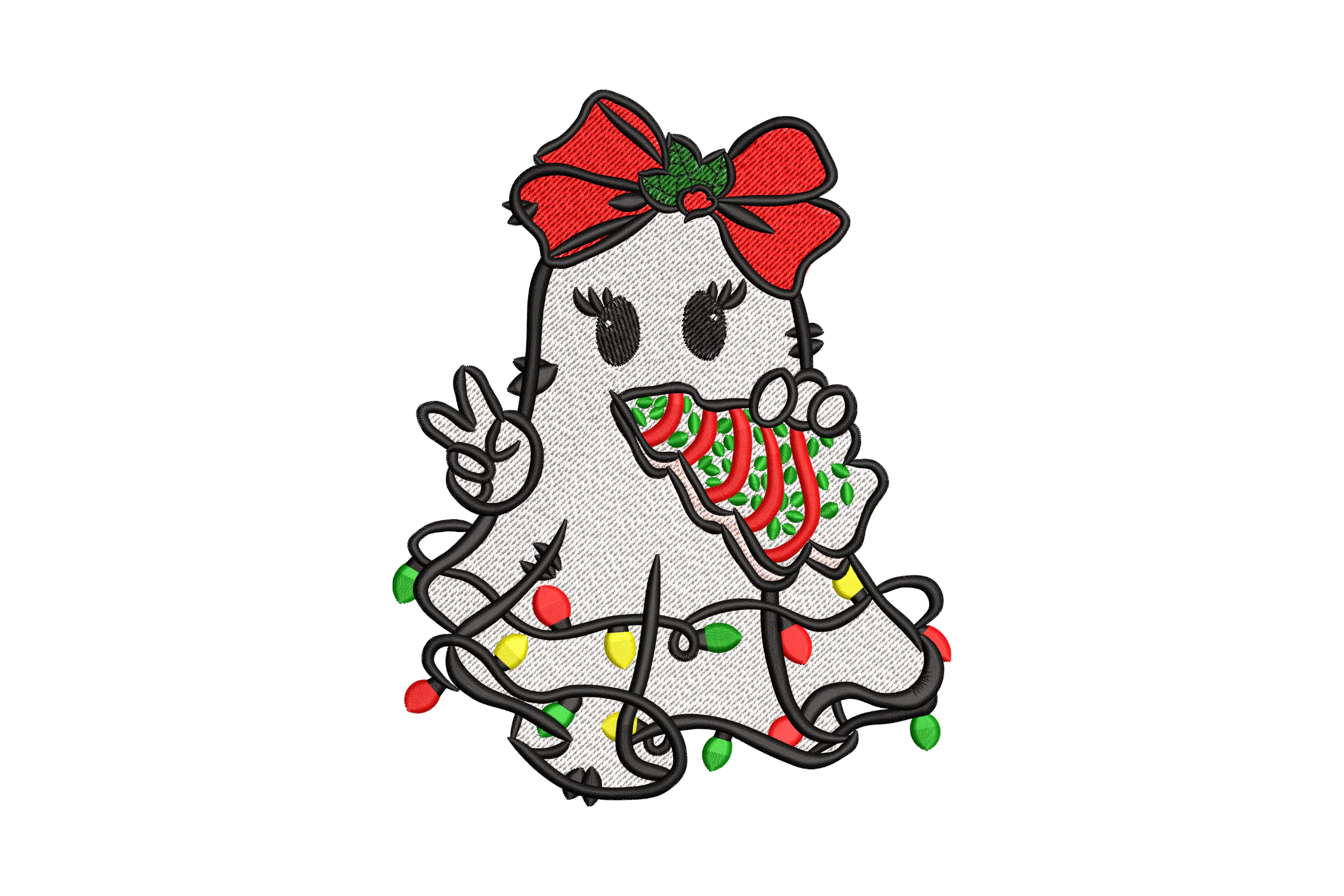 Christmas Boojee Ghost Embroidery Design