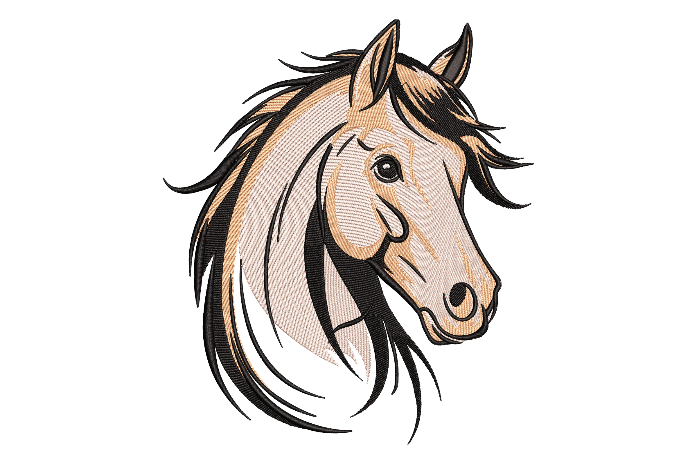 Brown Horse Head Embroidery Design