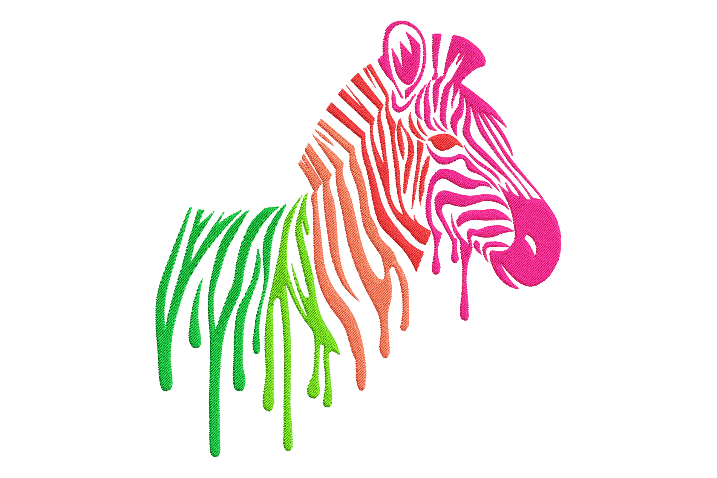 Colorful Zebra Embroidery Design