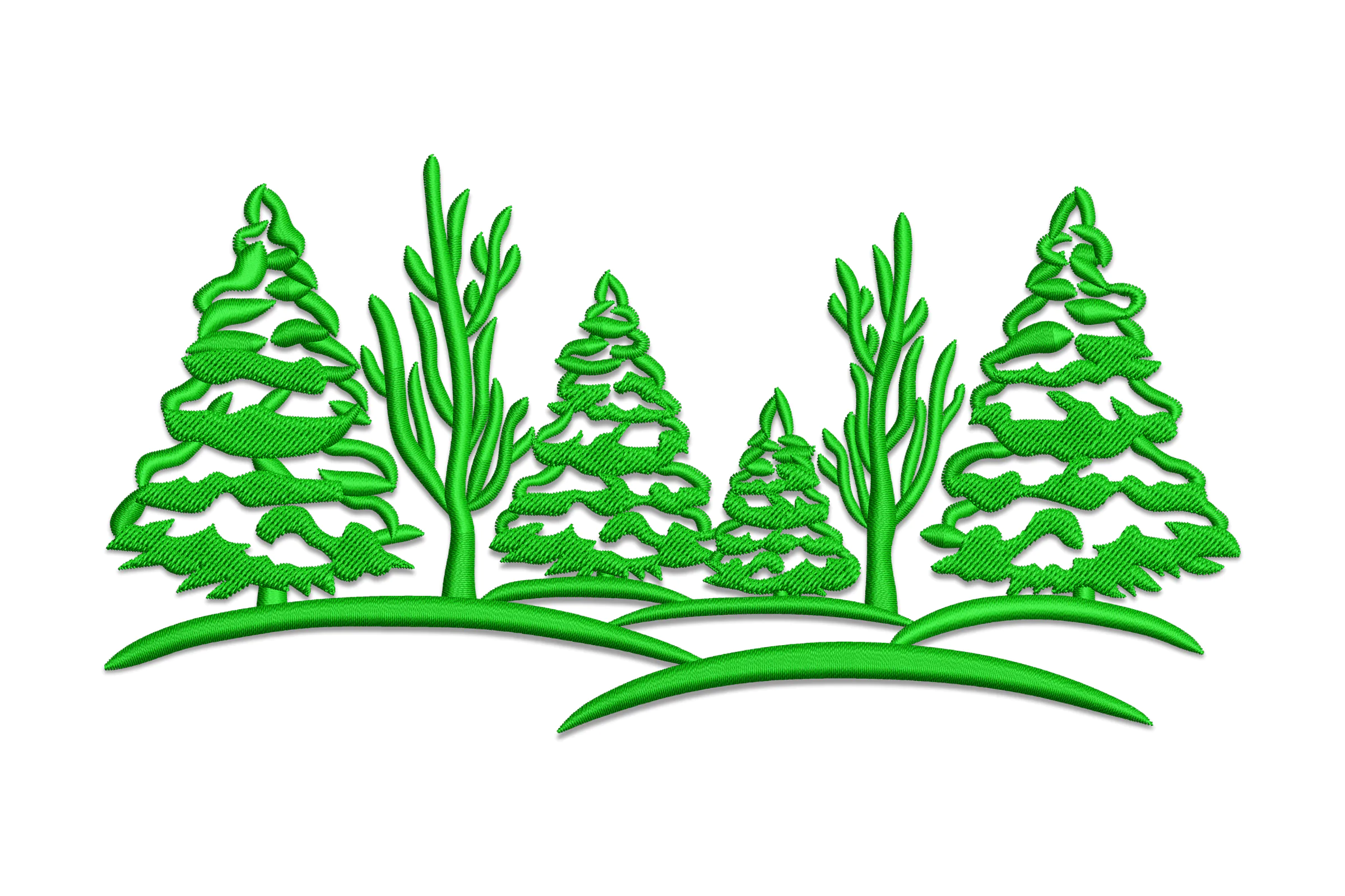 Christmas Forest Pine Trees Embroidery Designs