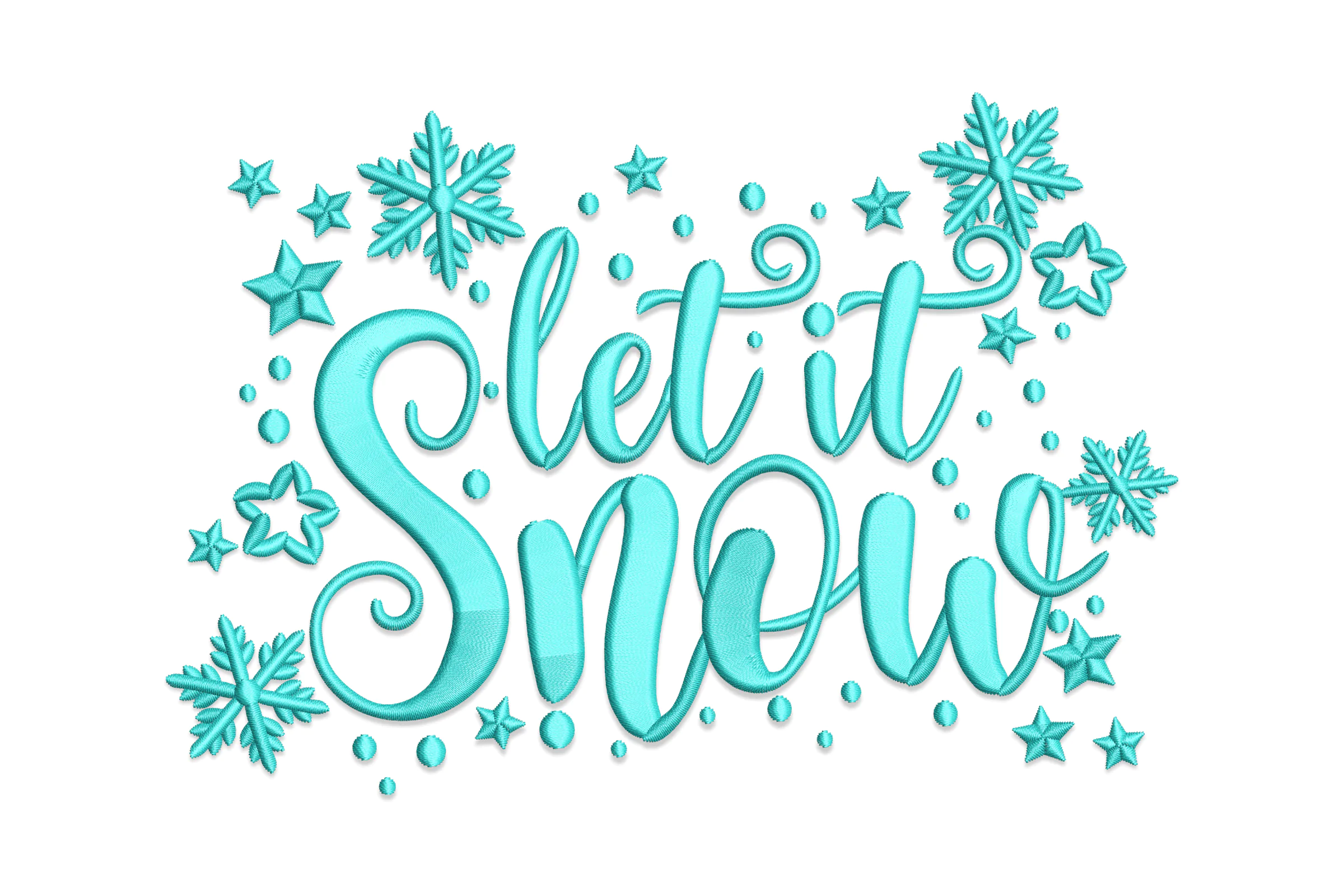 Let it Snow, Snowman, Christmas Machine Embroidery File