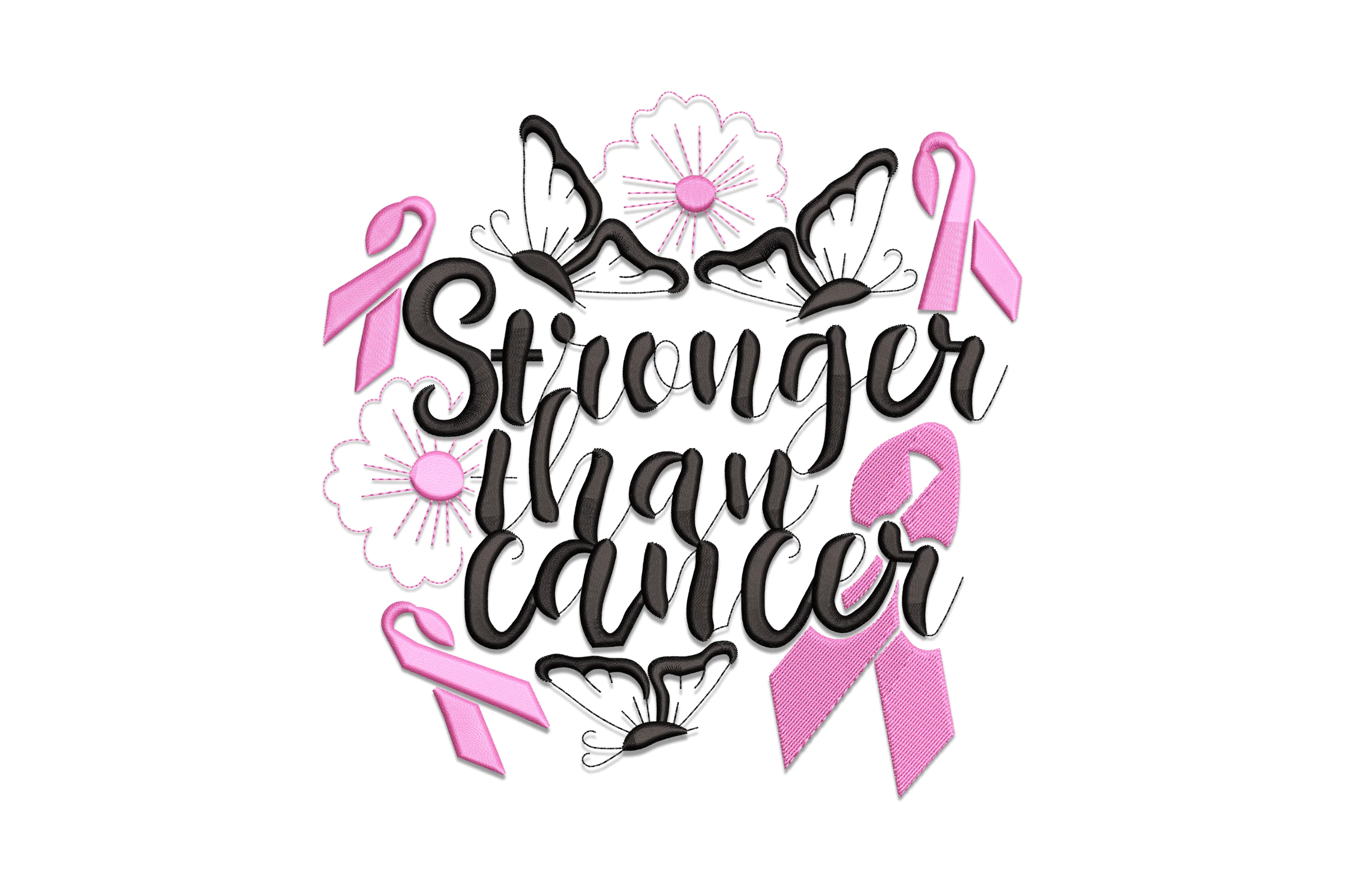 Stronger Than Cancer Embroidery Design