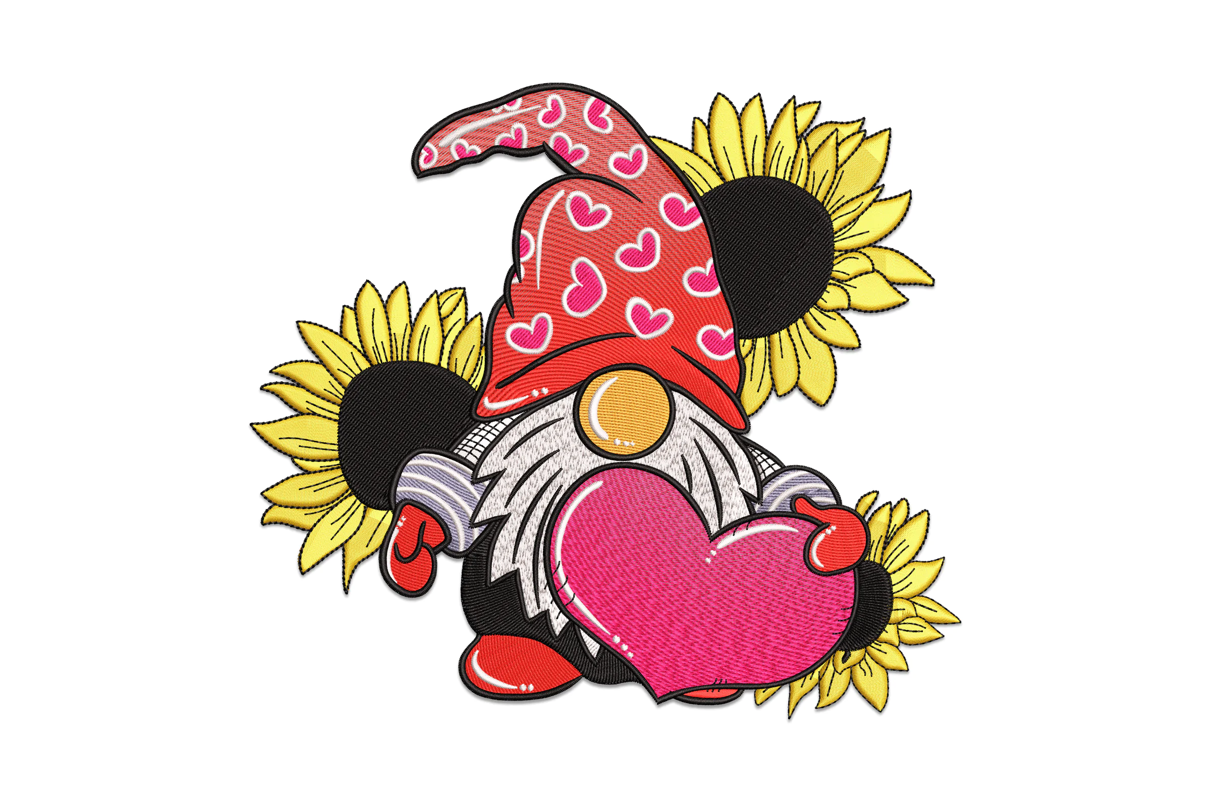 Valentine's Day Gnome Digital Embroidery Design