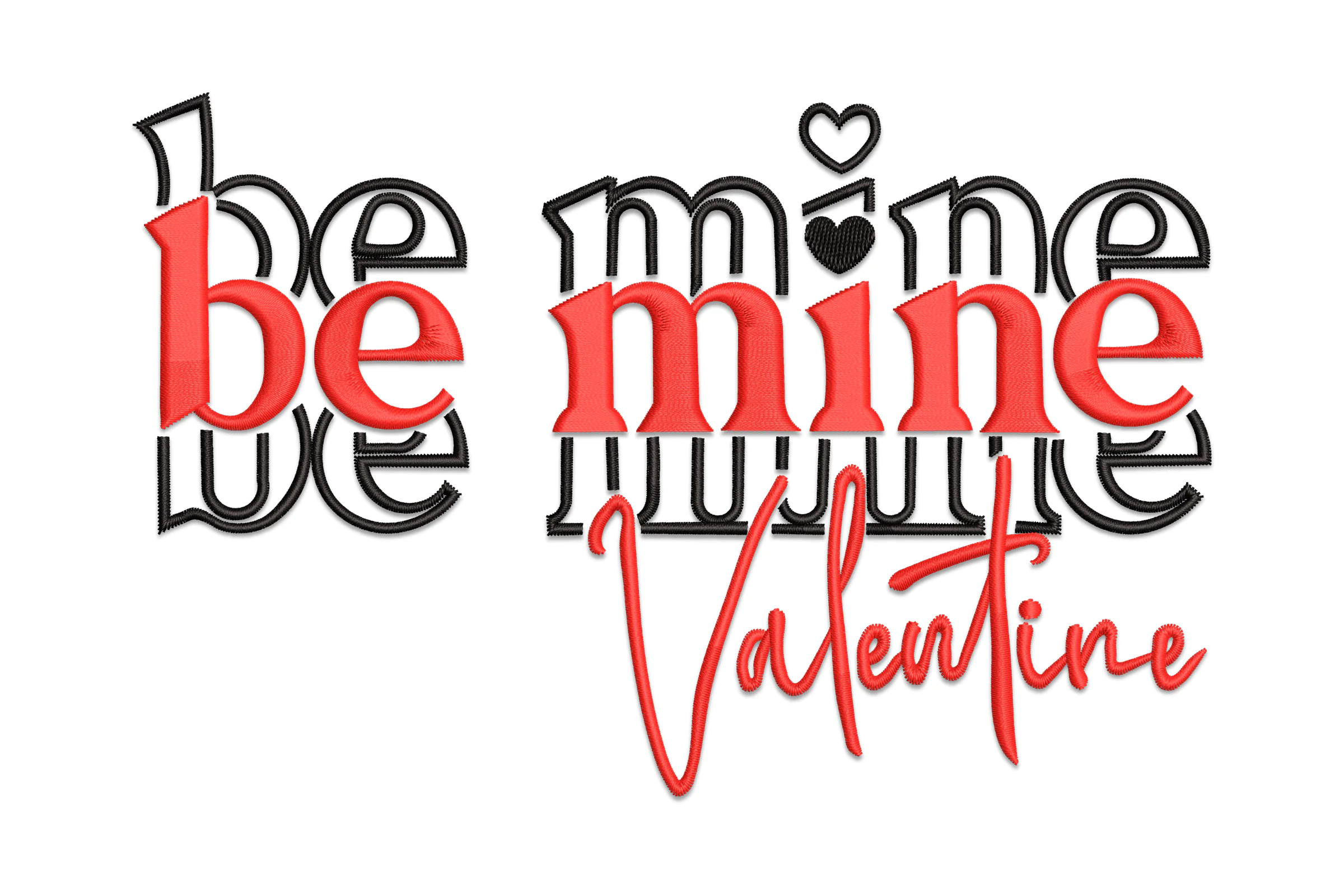 Be Mine Valentine Embroidery Design Pattern