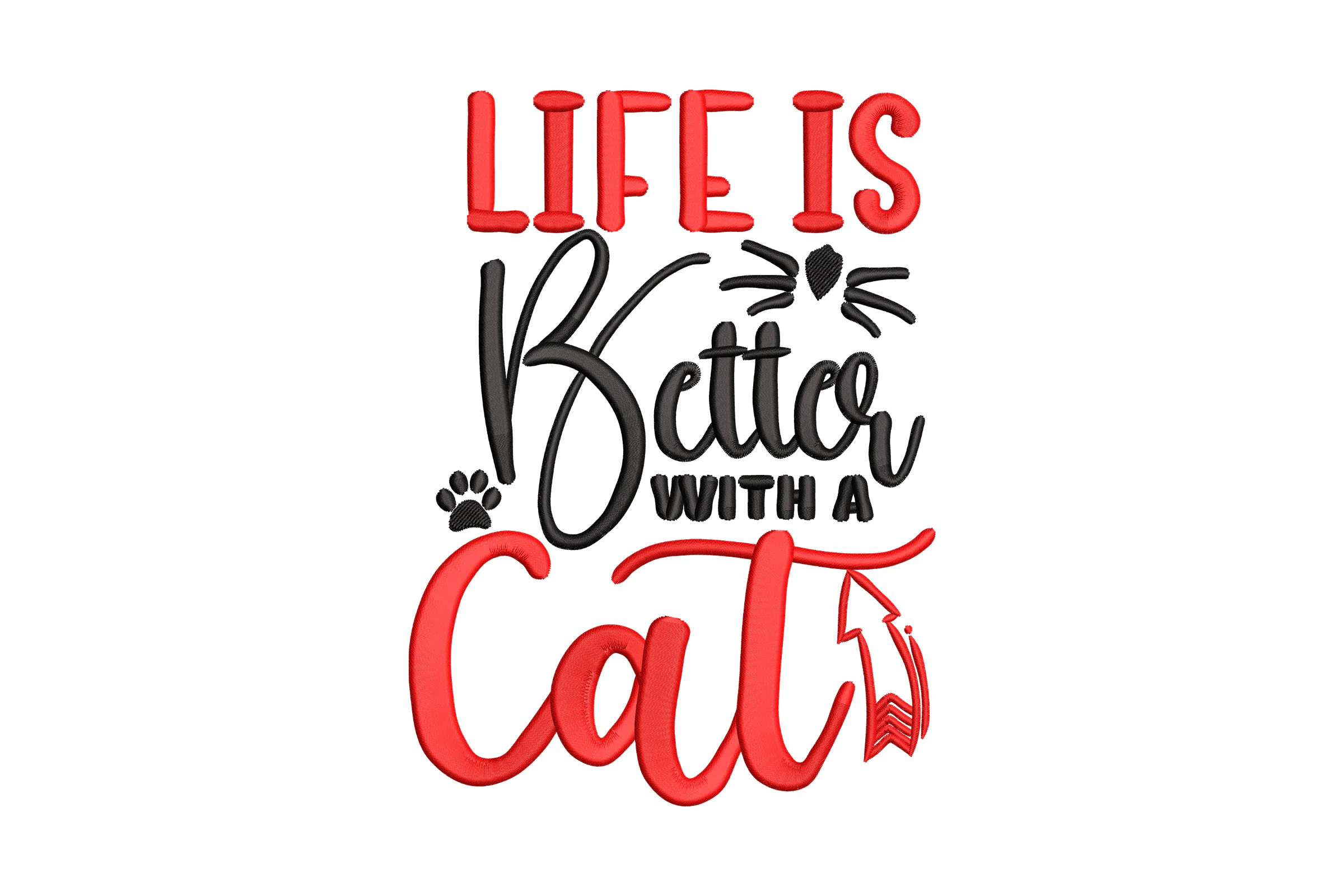 Cat Lover Embroidery Design