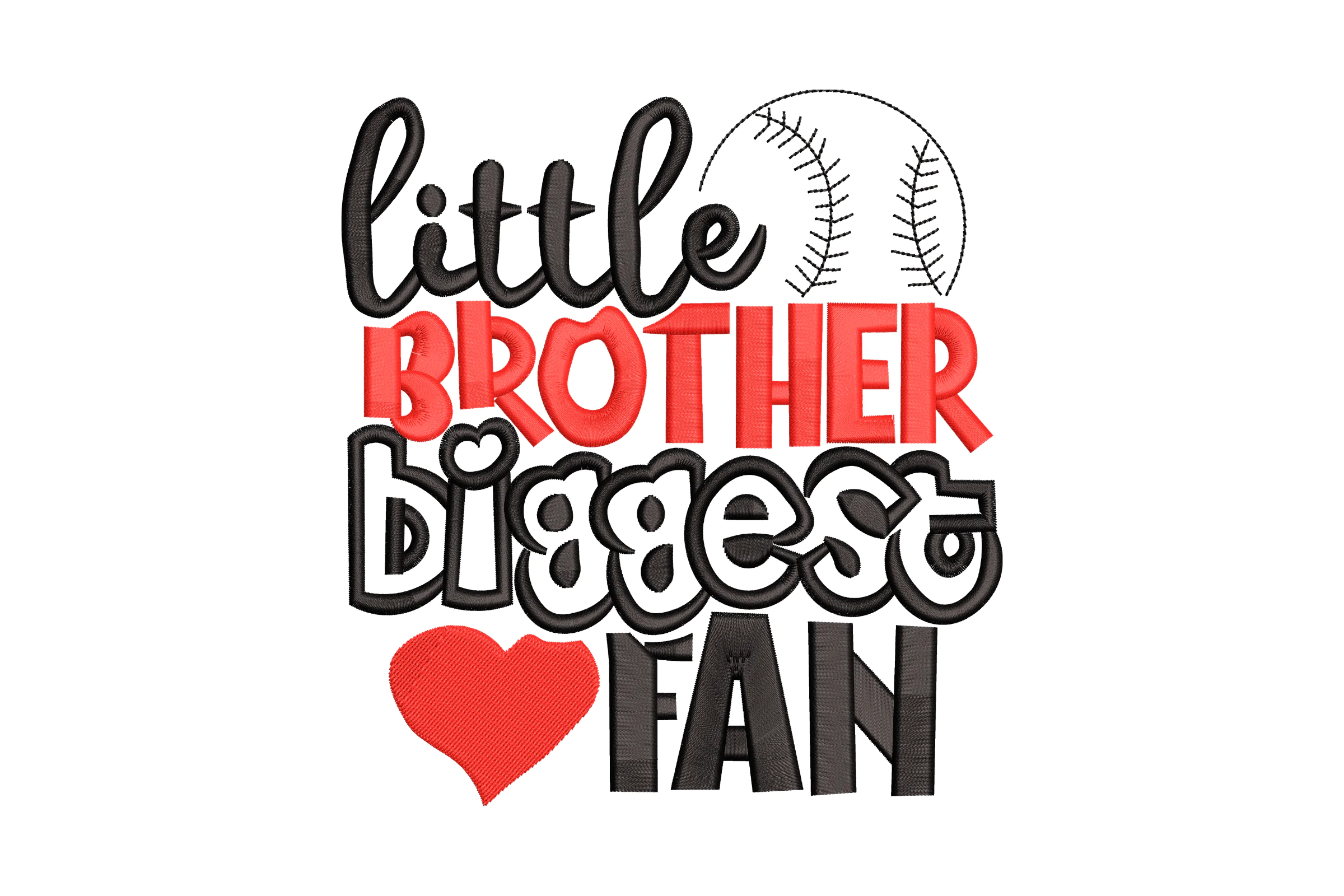 Little Brother Biggest Fan Embroidery Design