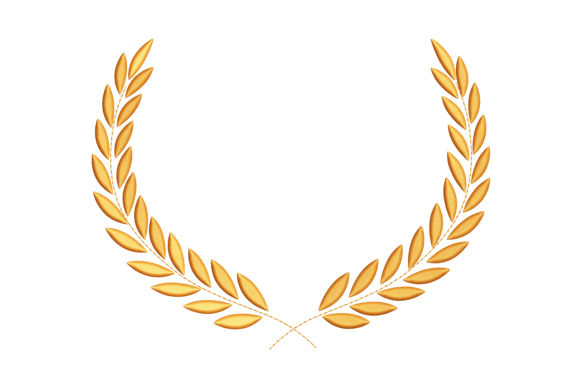 Golden Laurel Wreath Embroidery Design