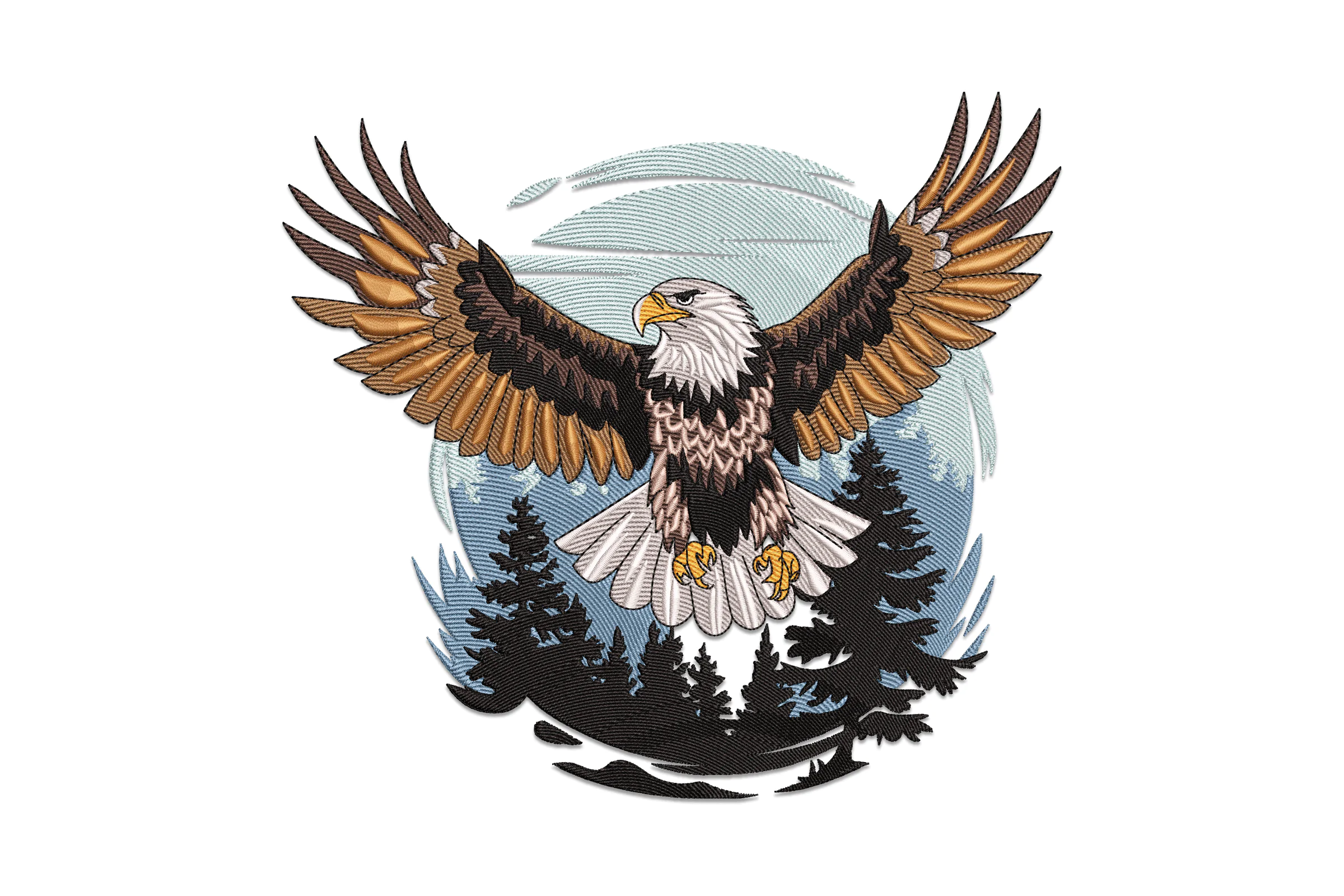 Flying Eagle Embroidery Design Pattern