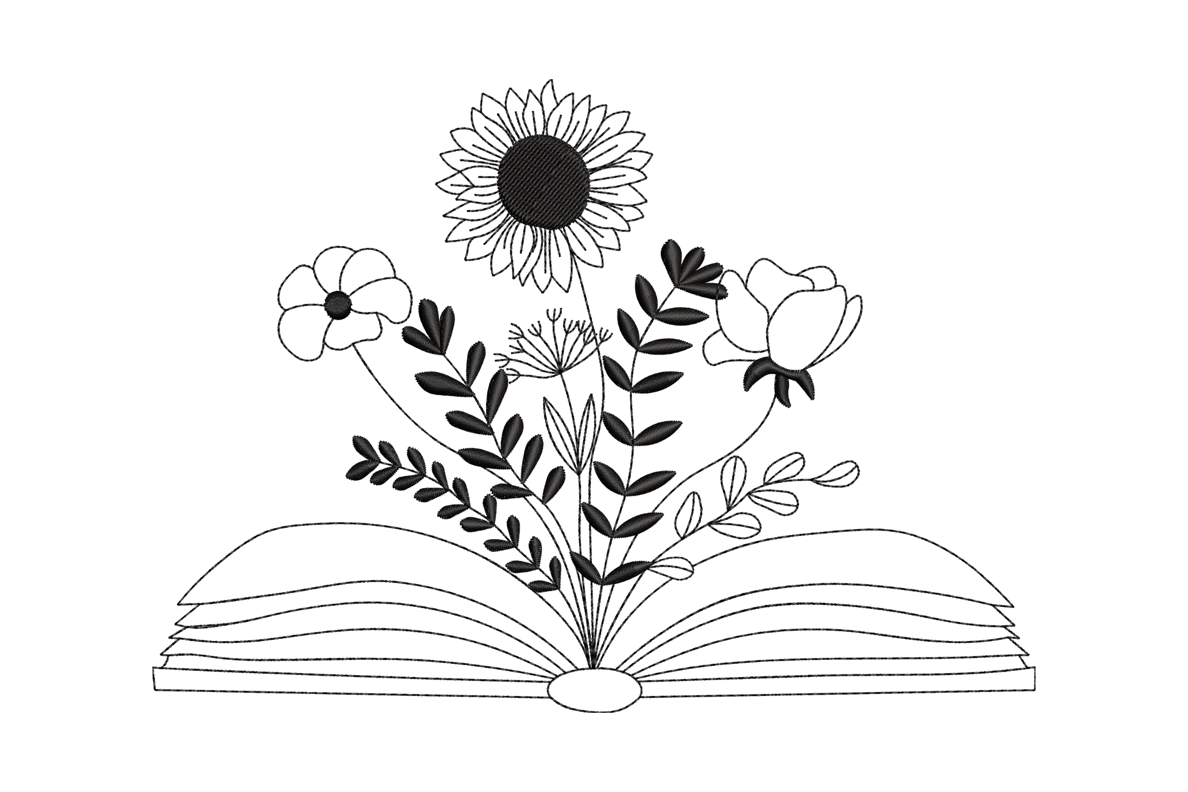 Flowers Book Embroidery Design File