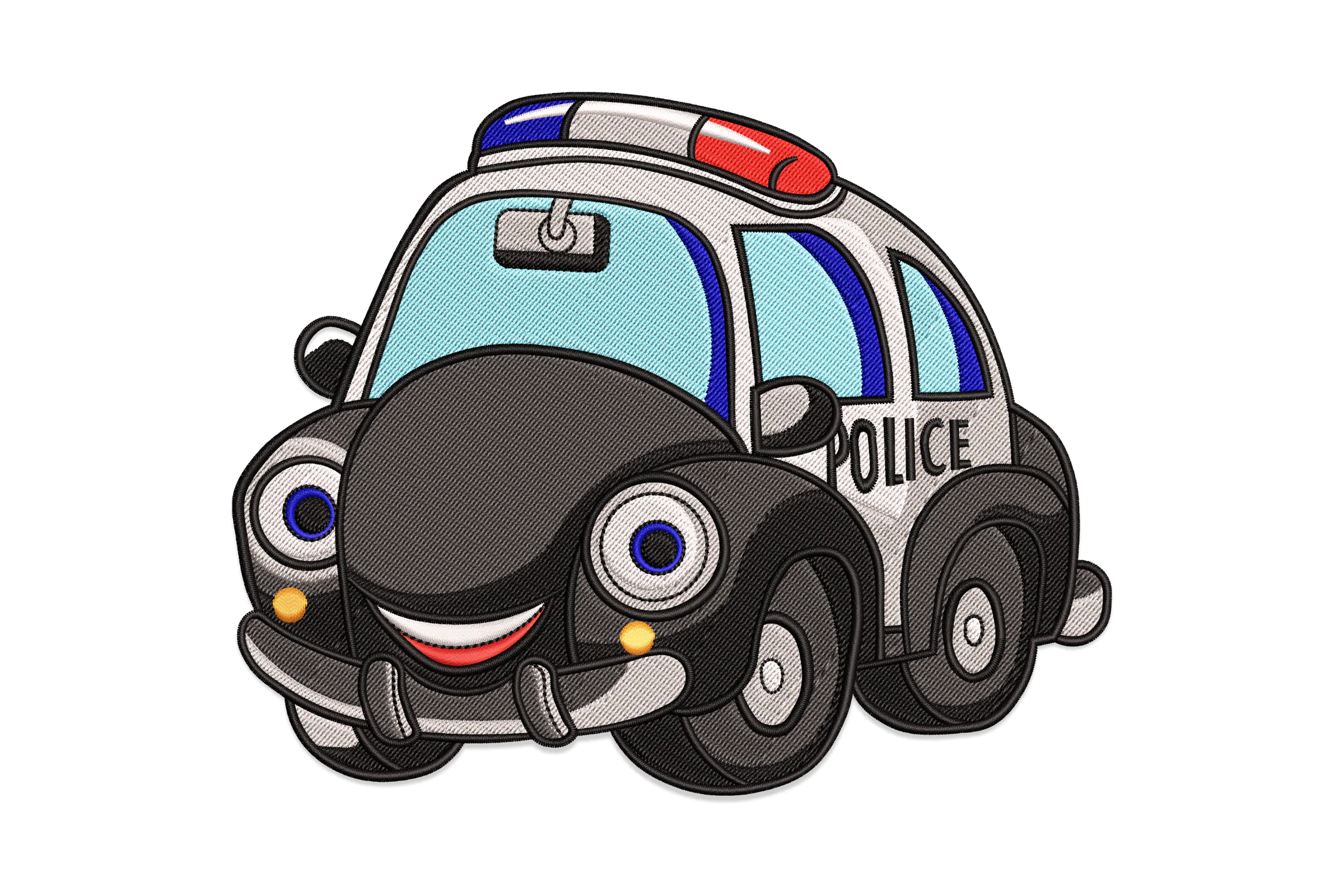 Police Car Embroidery Design
