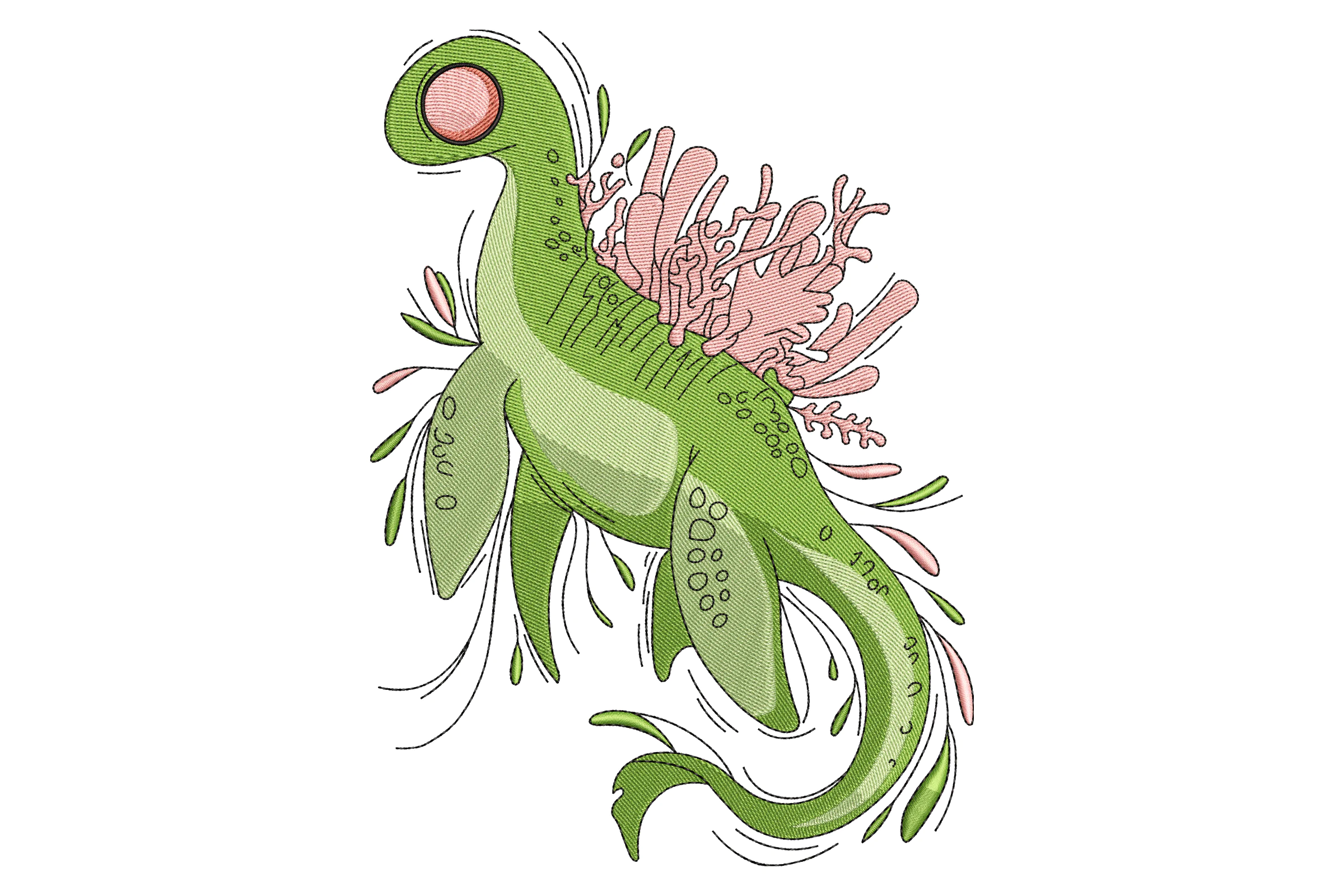 Fantasy Sea Creature Embroidery Design