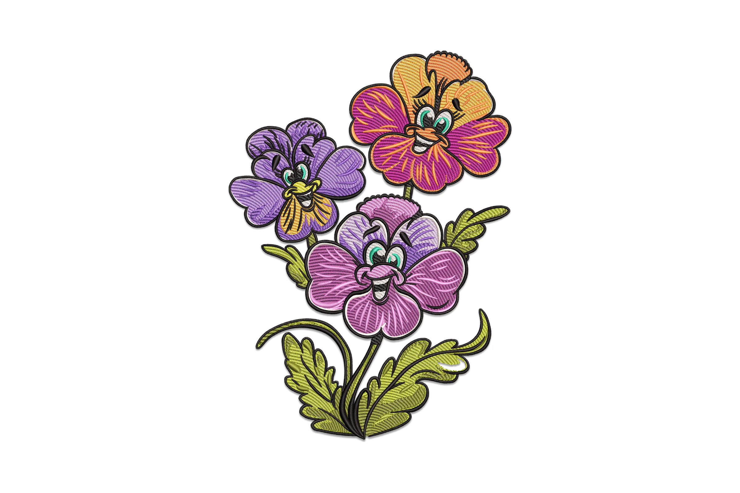 Pansies Machine Embroidery Design File