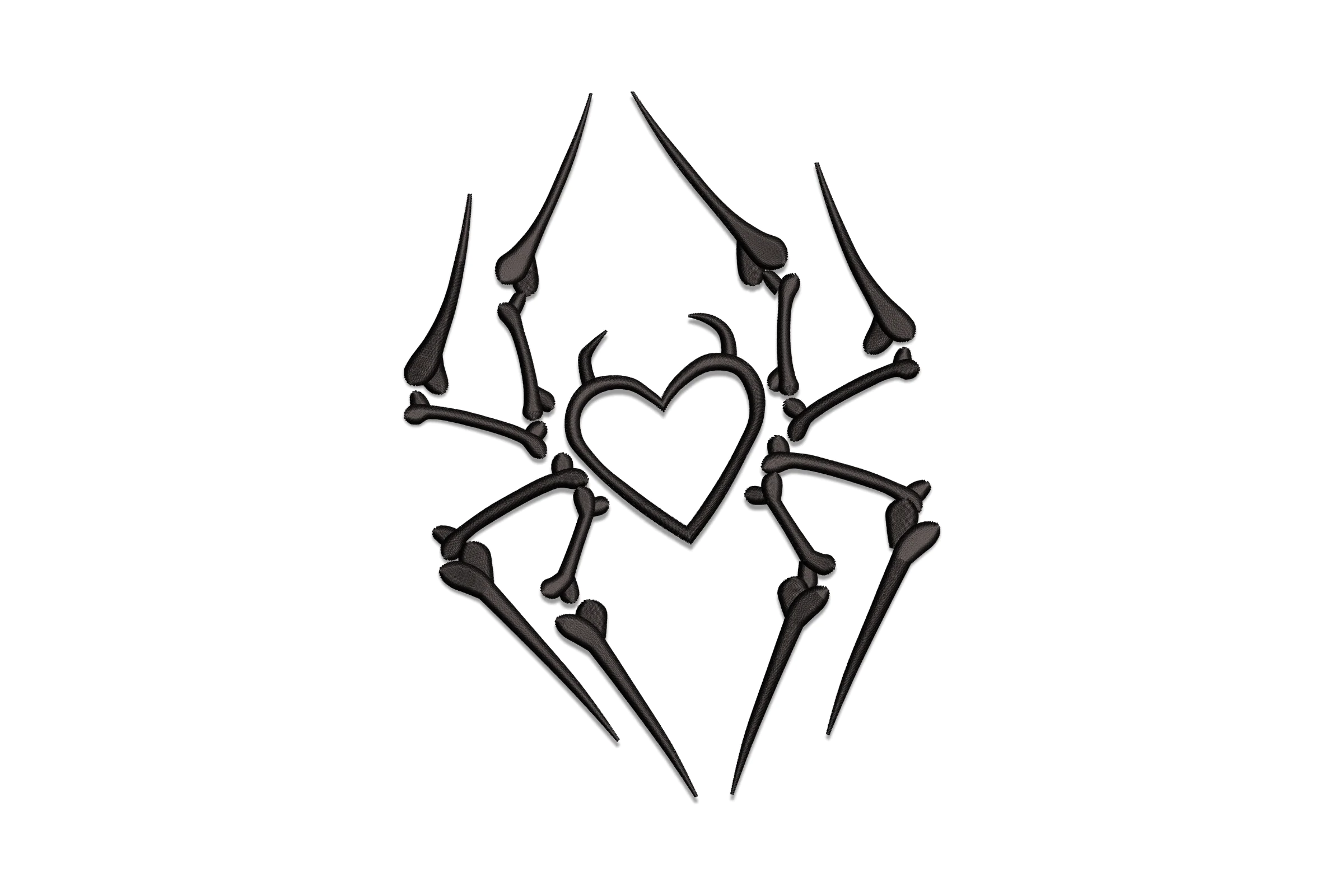 Spider Web Heart Embroidery Design File