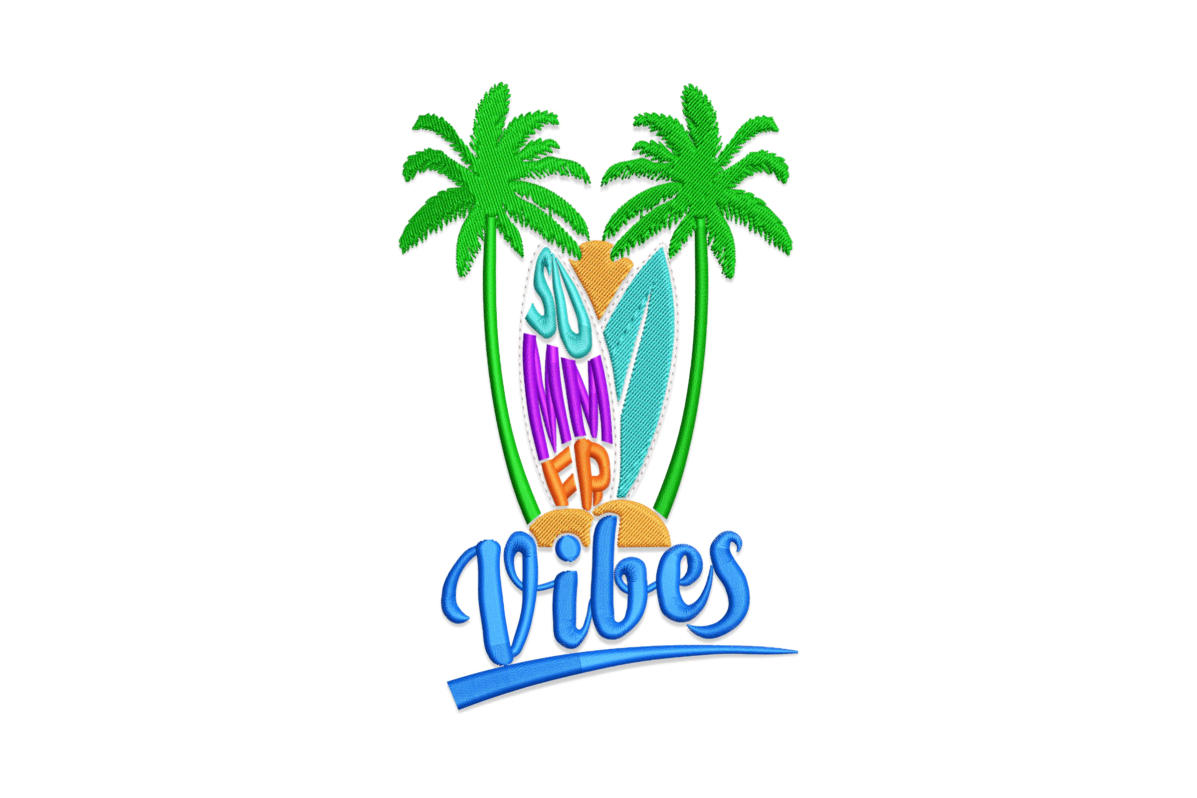 Summer Vibes Embroidery Design