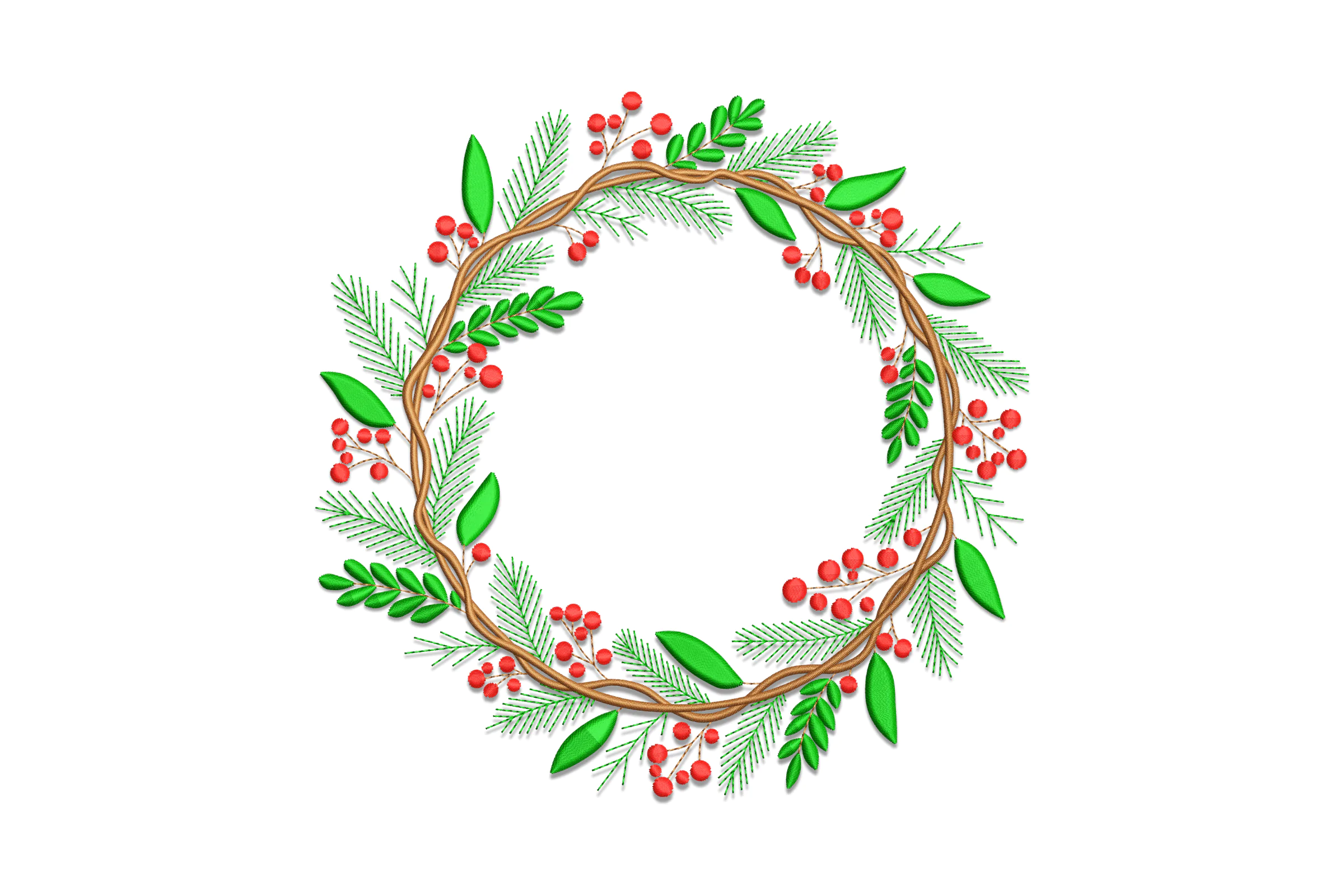 Christmas Wreath Embroidery Design File
