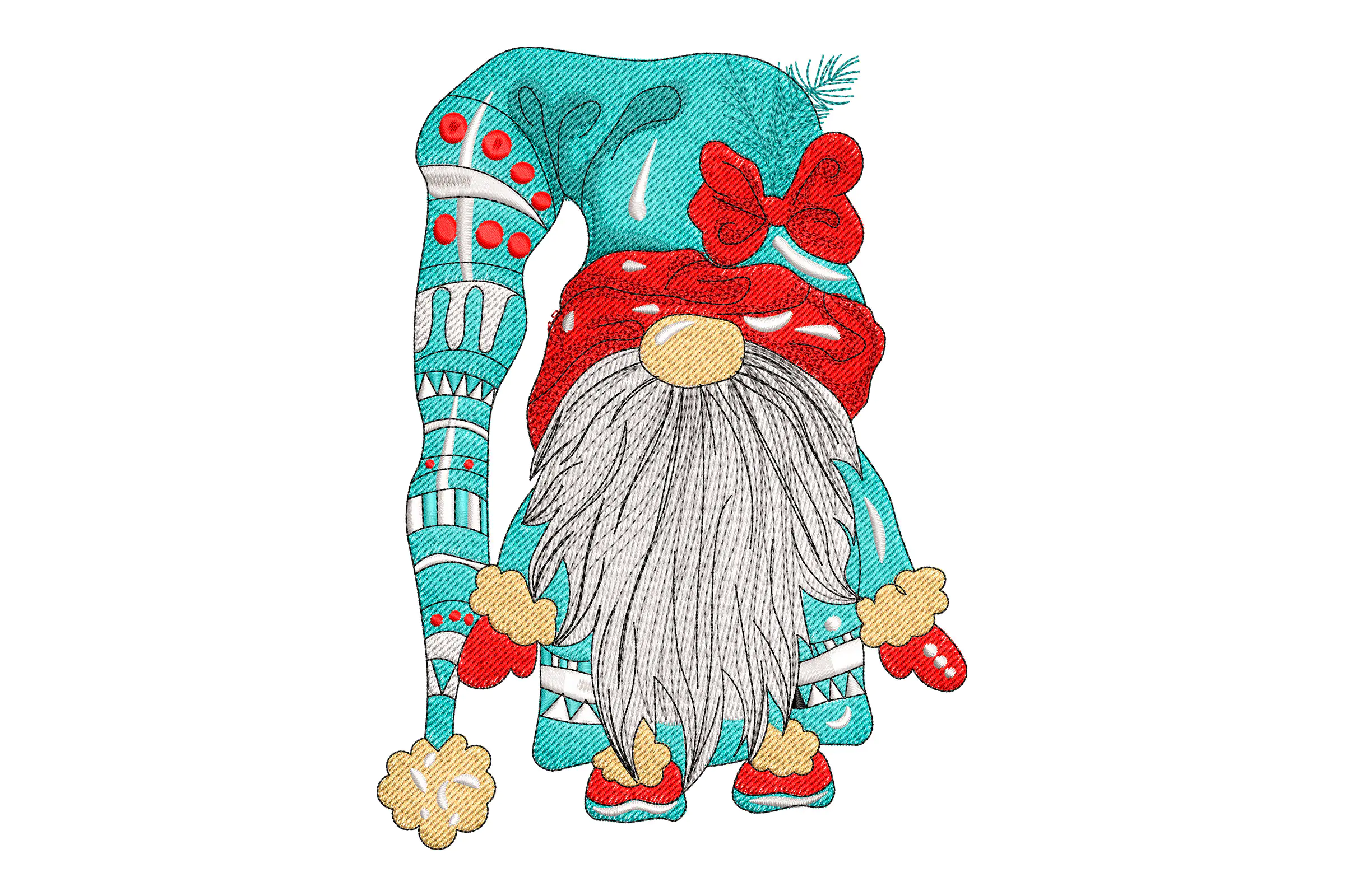 Cute Christmas Gnome Embroidery Design