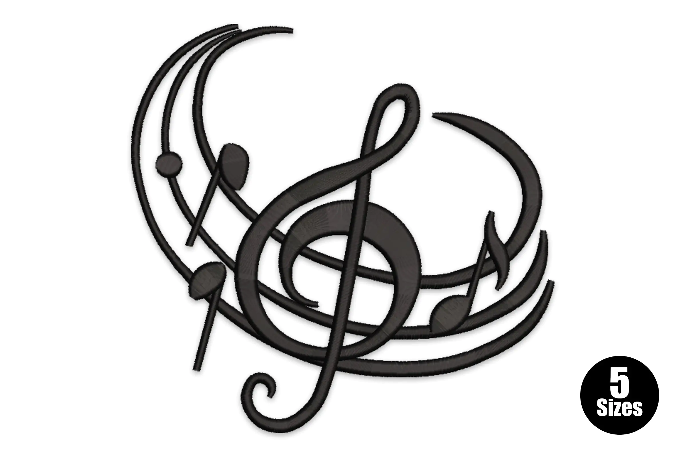 Treble Clef Embroidery Design
