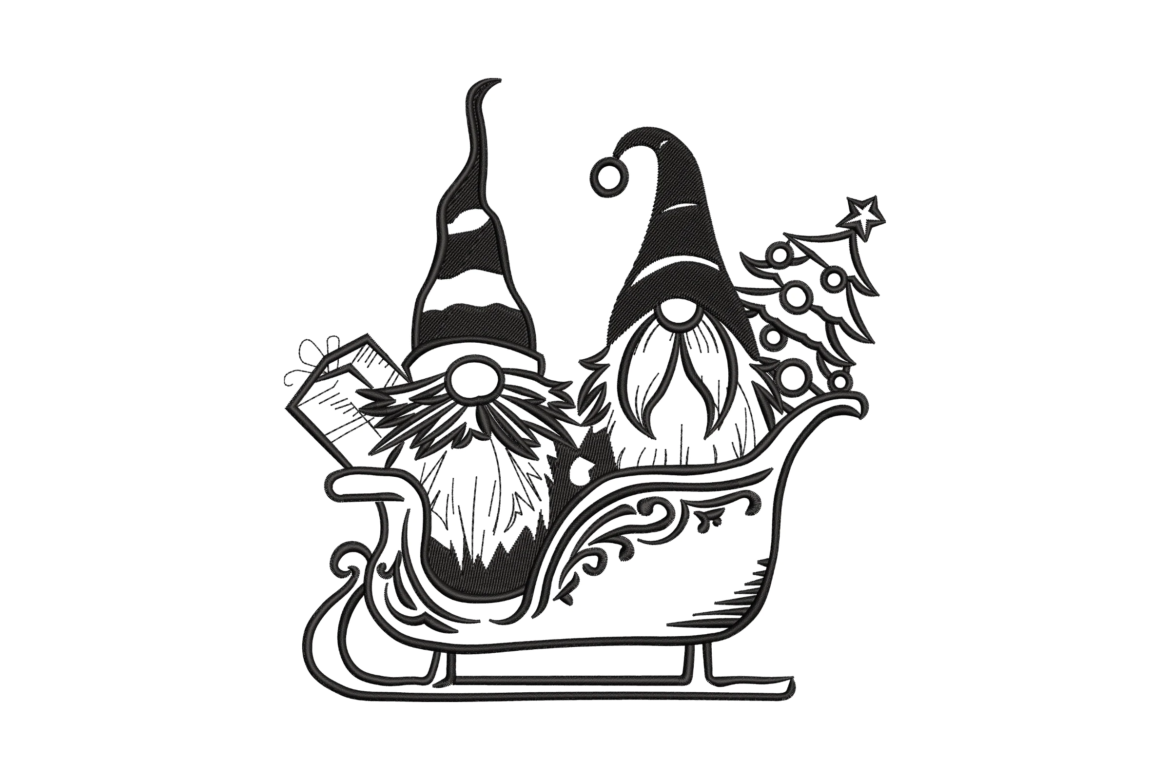 Christmas Gnomes Machine Embroidery Design