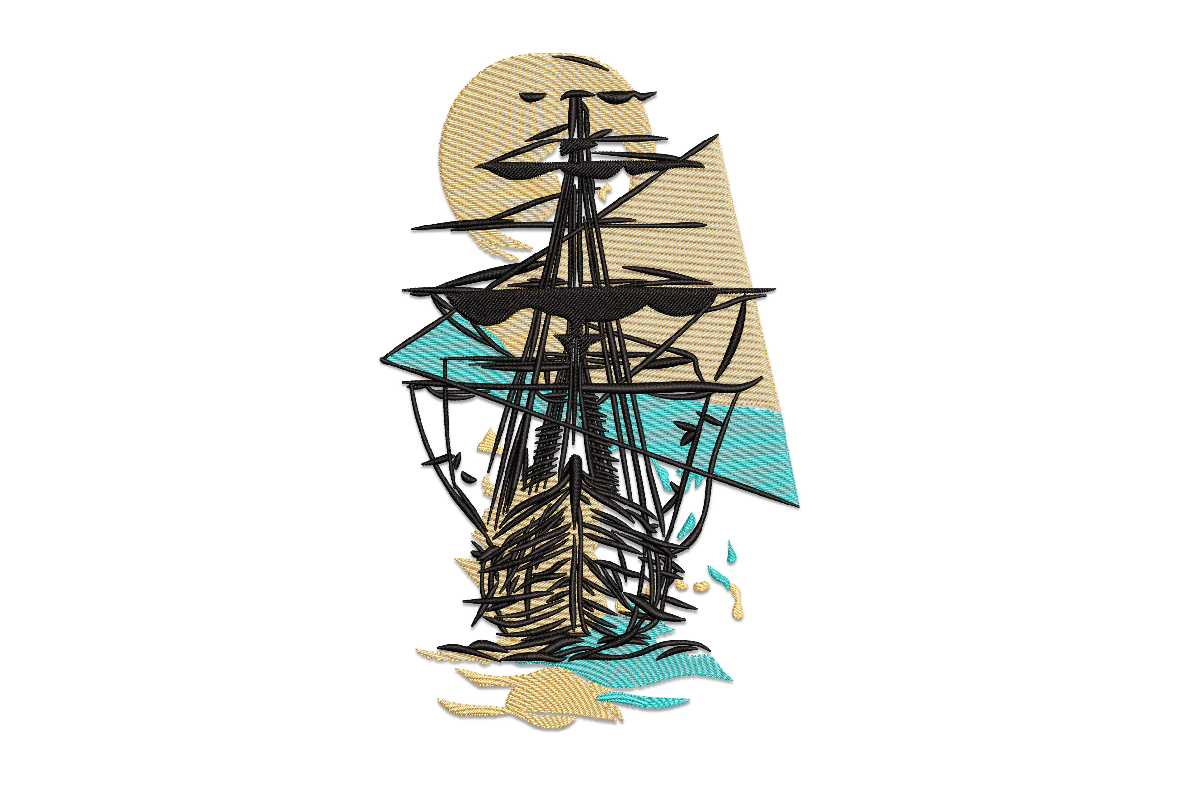 Sailing Ship Embroidery Design