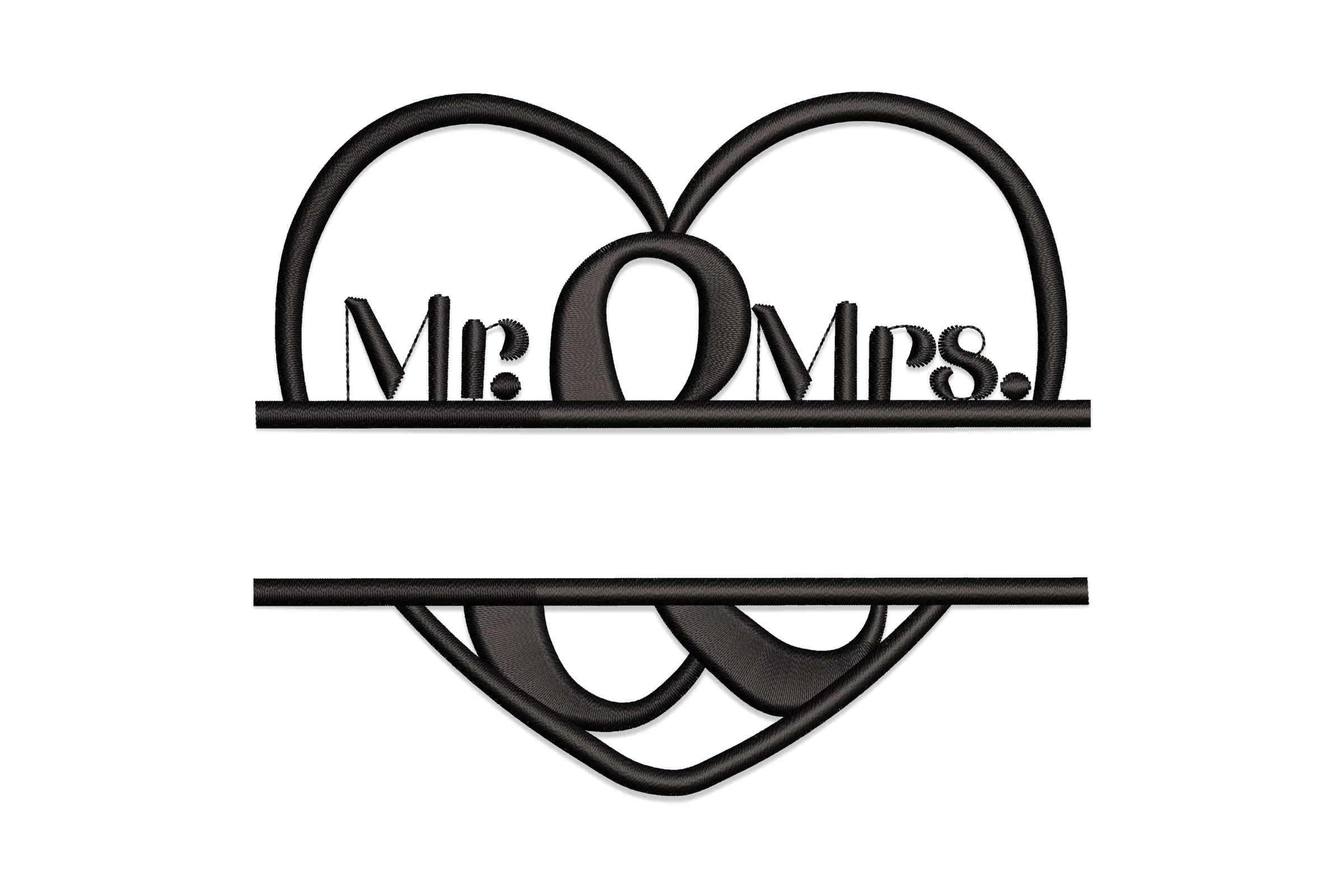 Mr & Mrs Split Embroidery Design