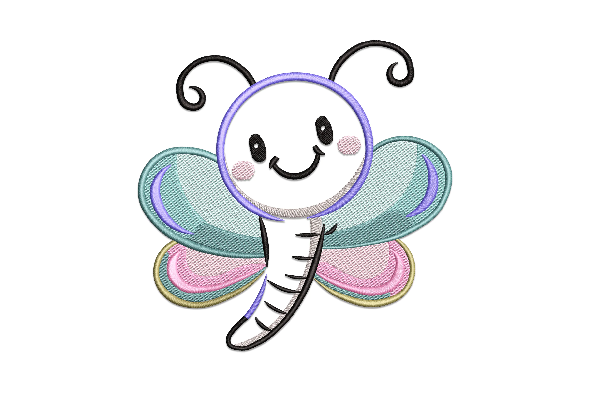 Little Baby Smiling Dragonfly Embroidery Design