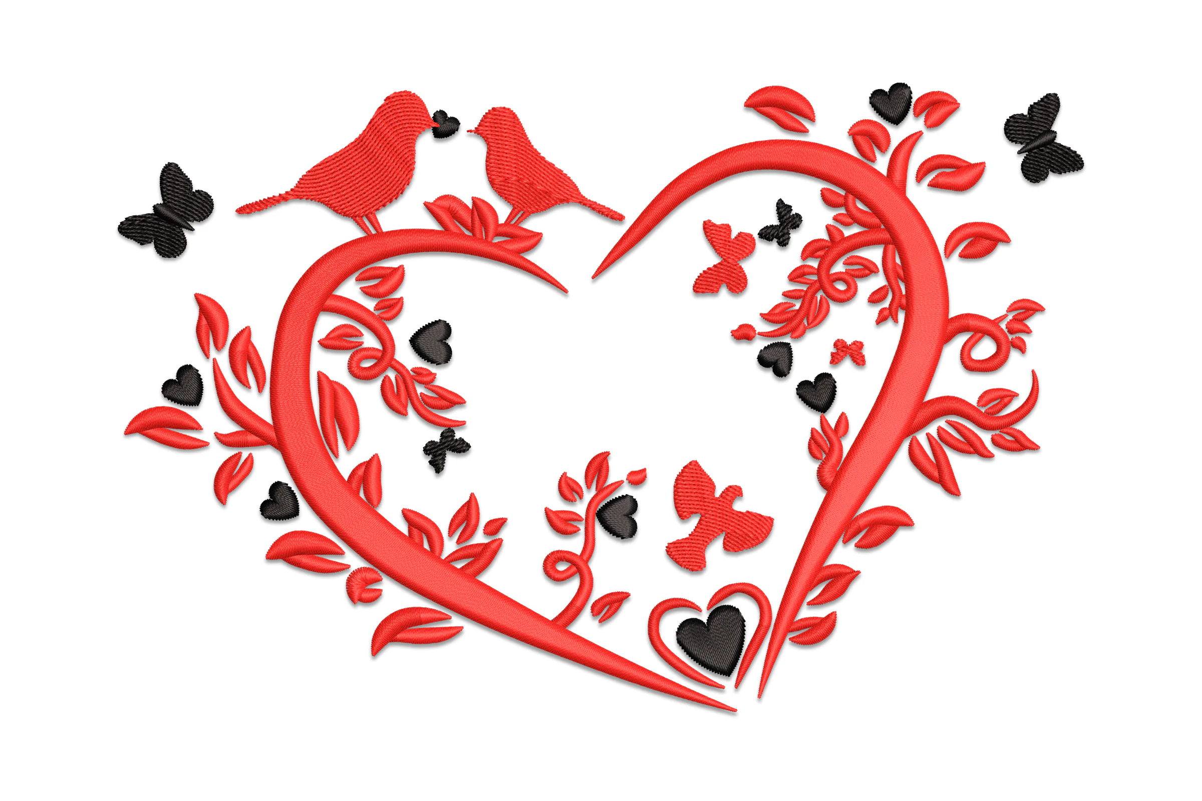 Valentine's Day Birds Embroidery Design