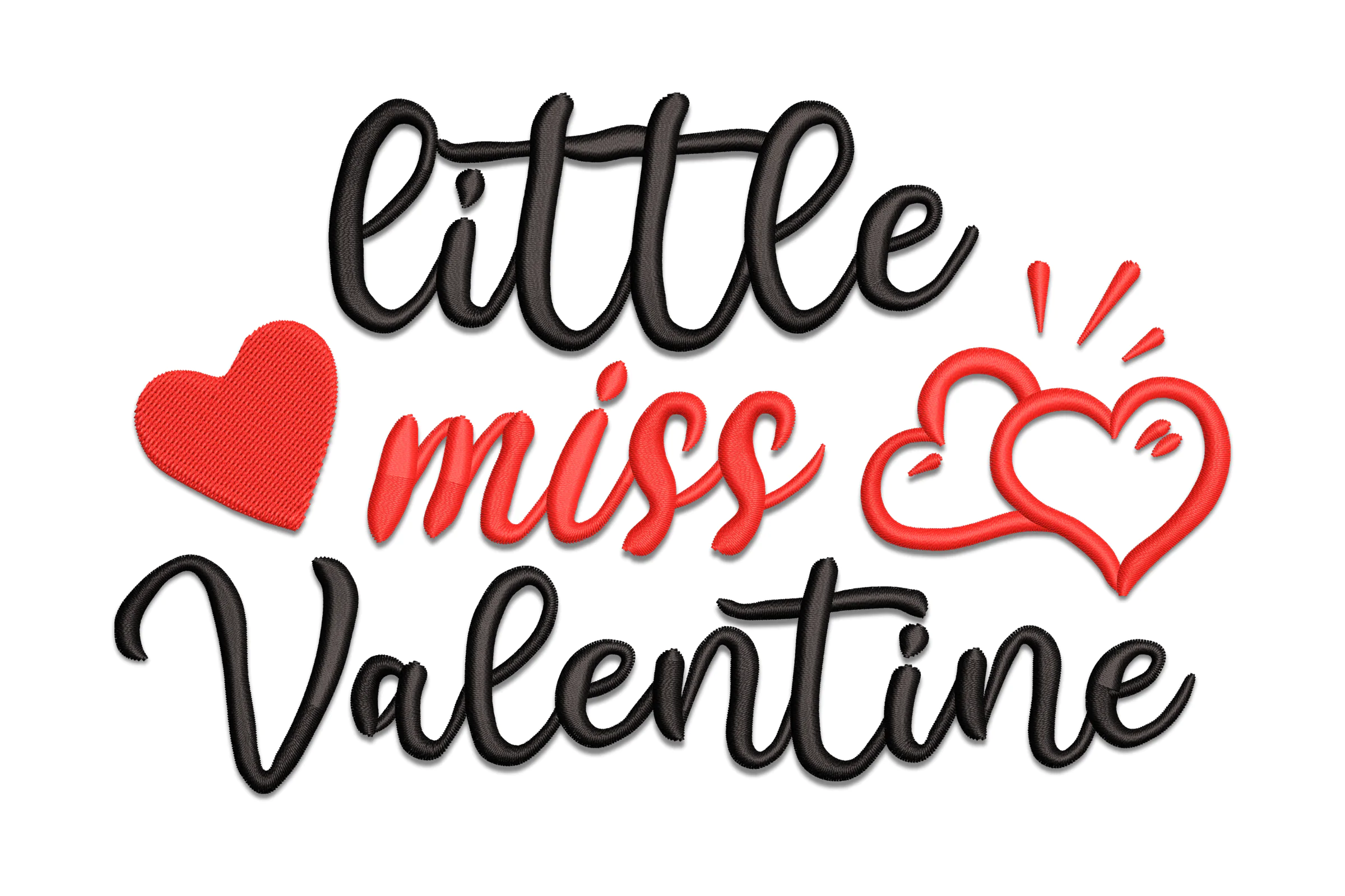 Little Miss Valentine Embroidery Design File