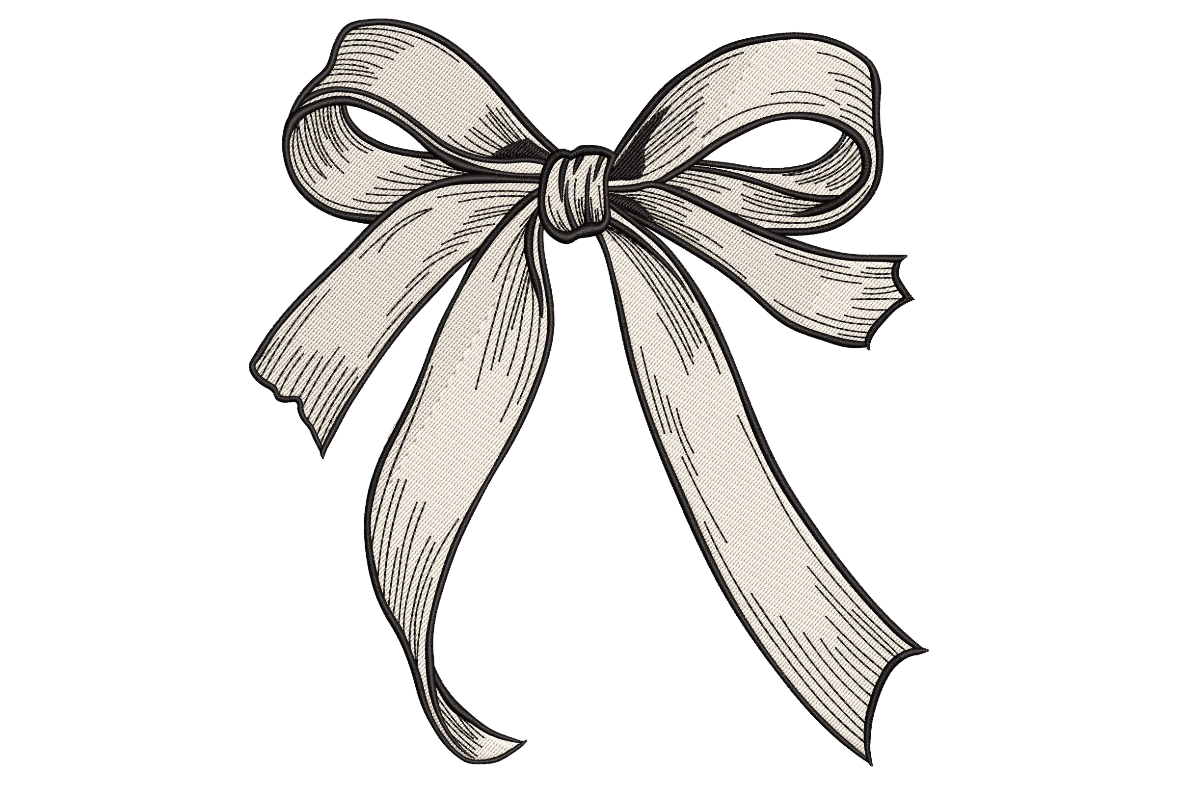 Ribbon Bow Embroidery Design File