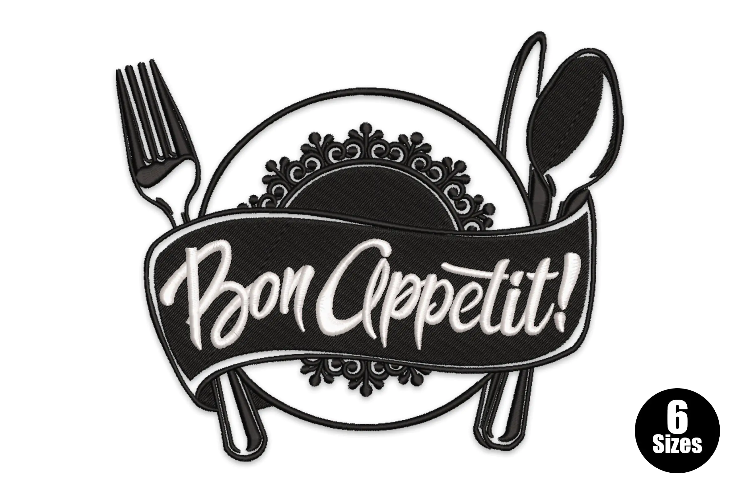 Bon Appetit Place Setting - Machine Embroidery Design