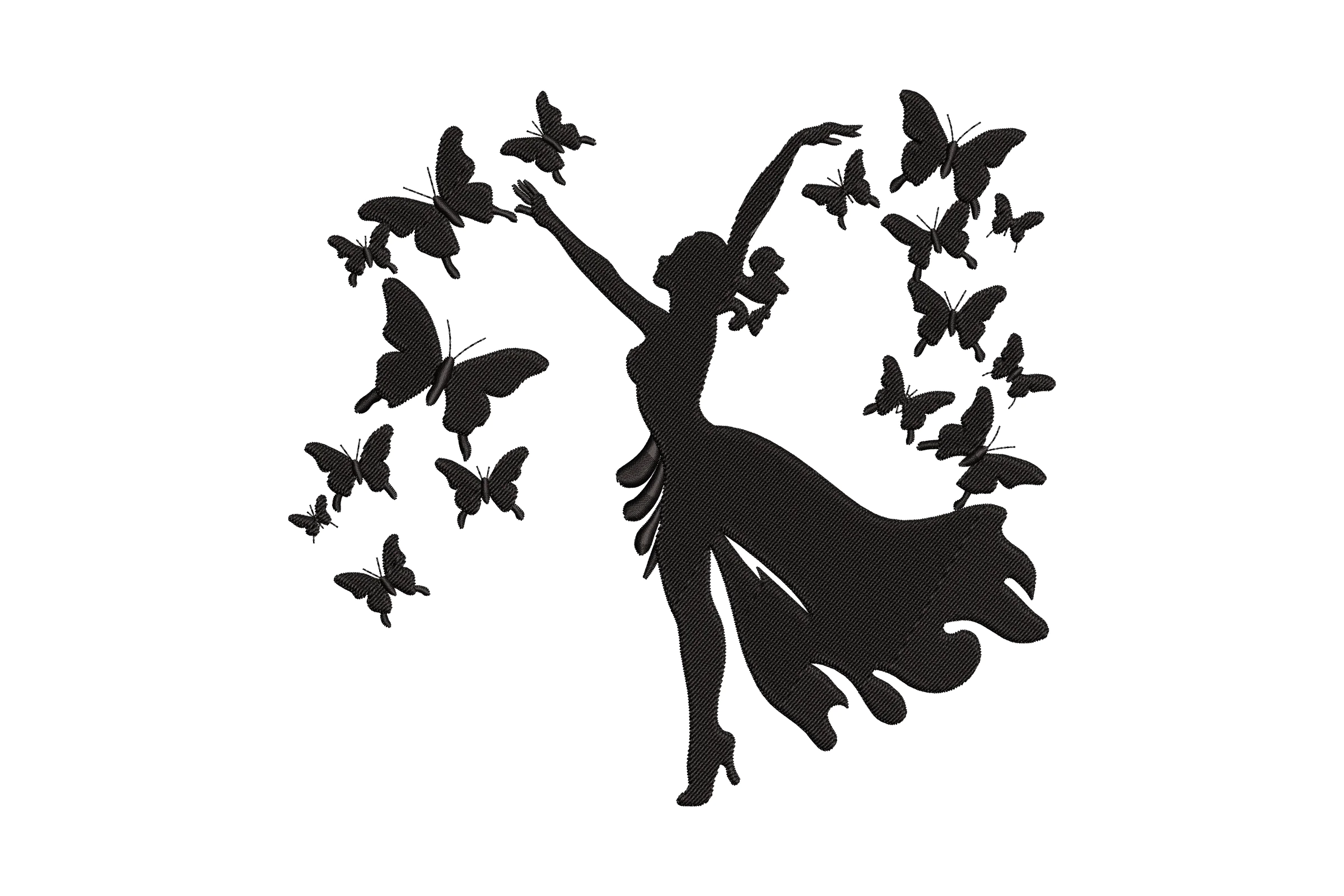 Fairy Butterfly Dance Embroidery Design