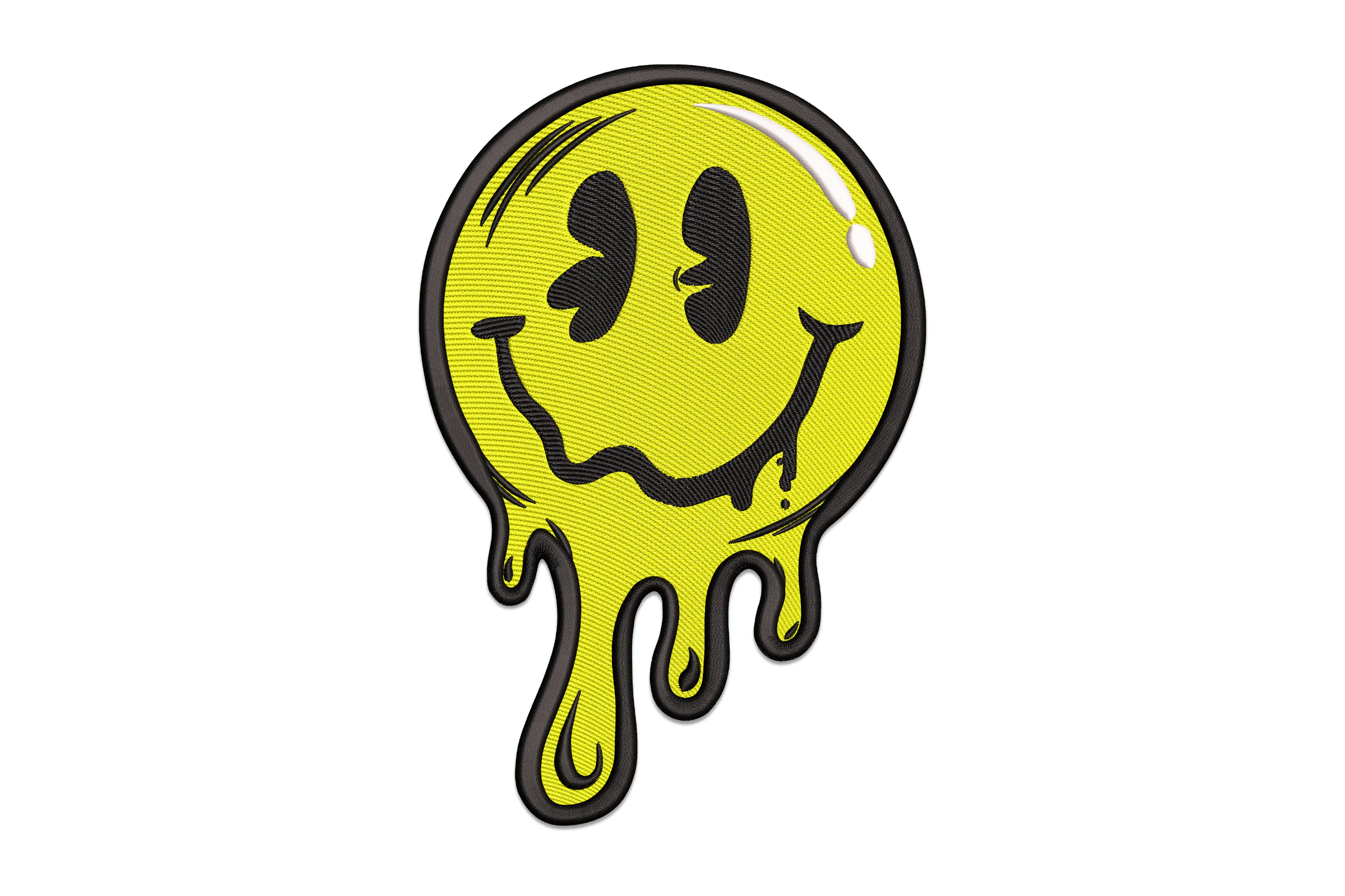 Drippy Smiley Face Embroidery Design