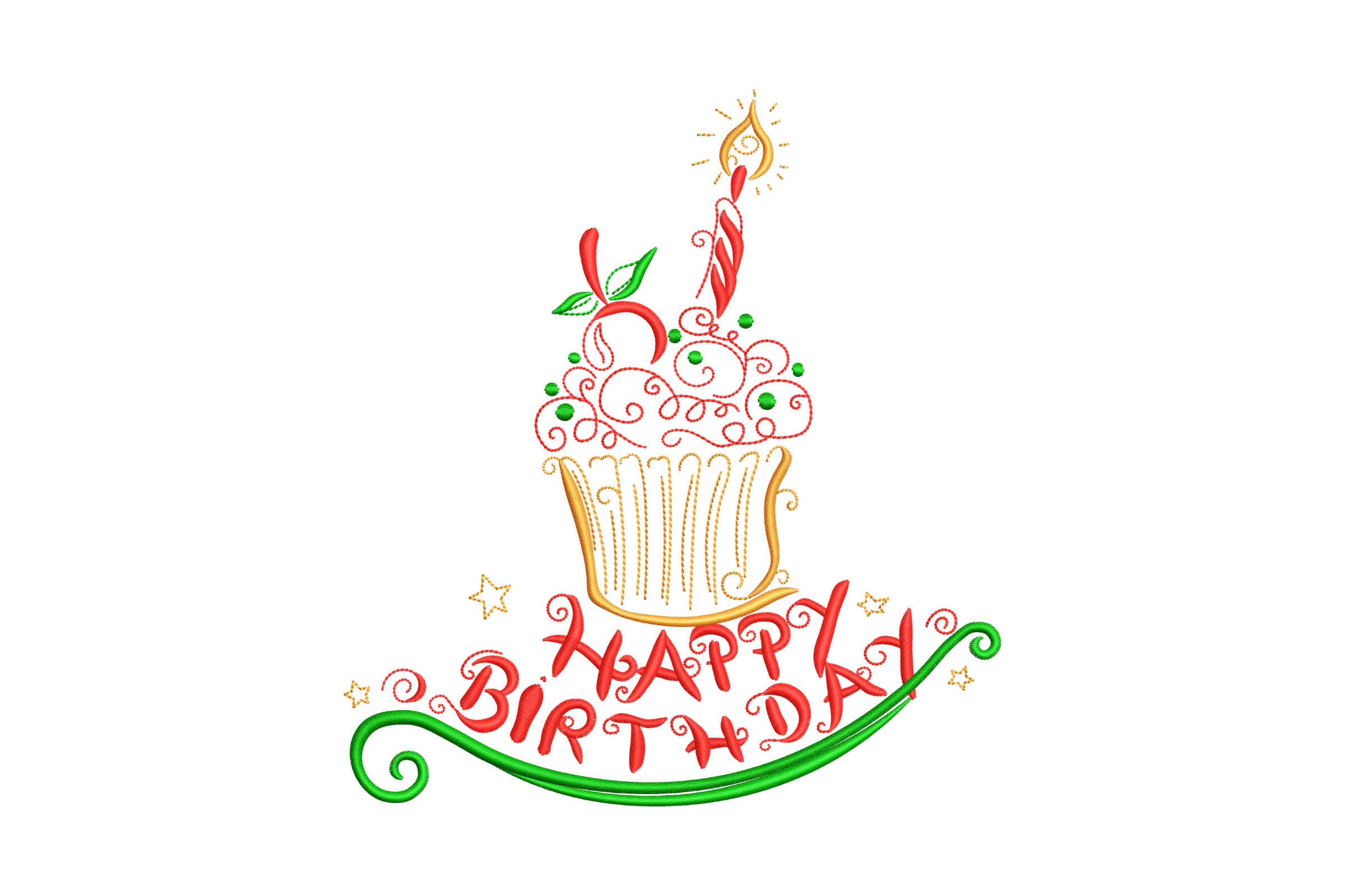 Happy Birthday Embroidery File