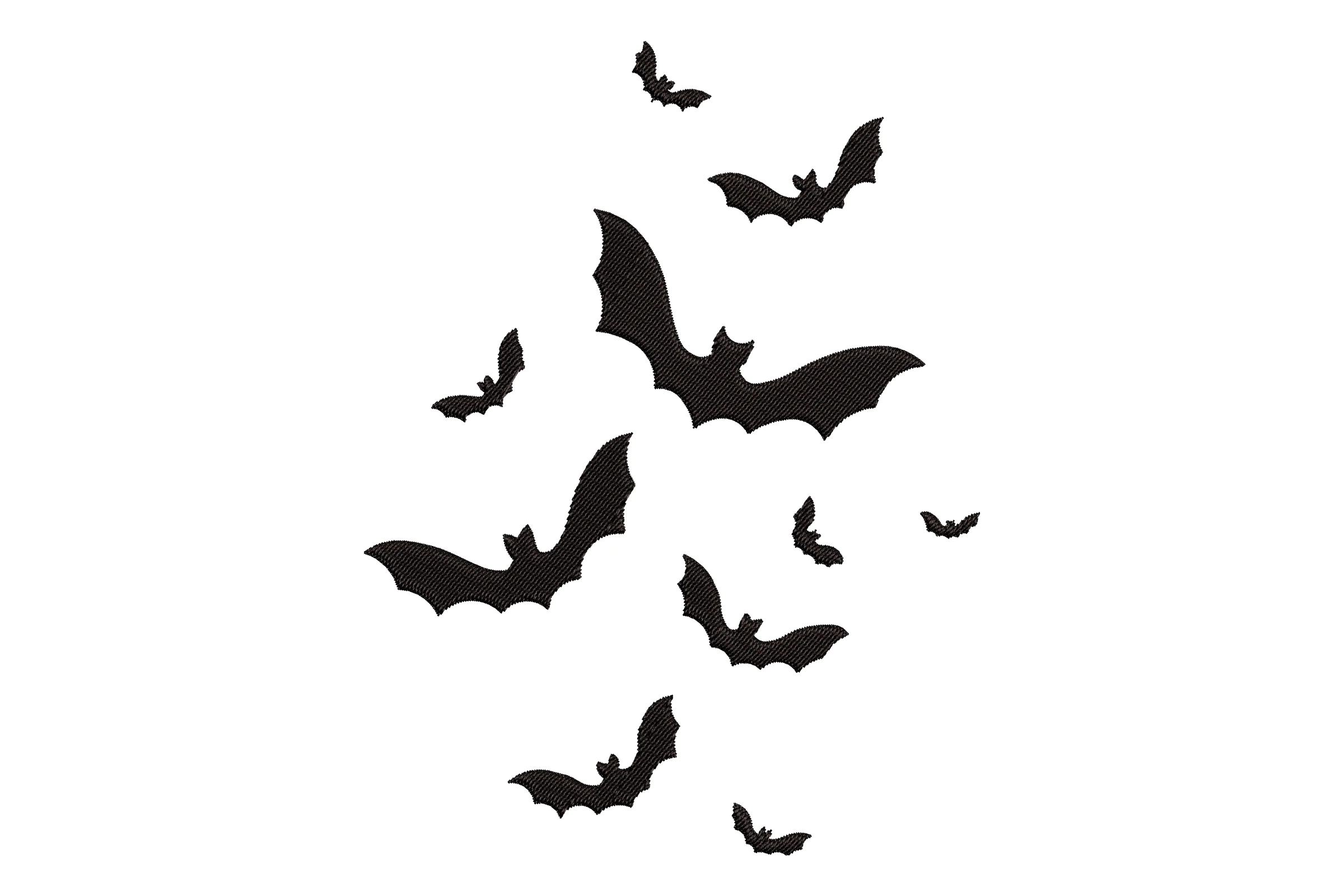 Halloween Flying Bats Embroidery Designs File