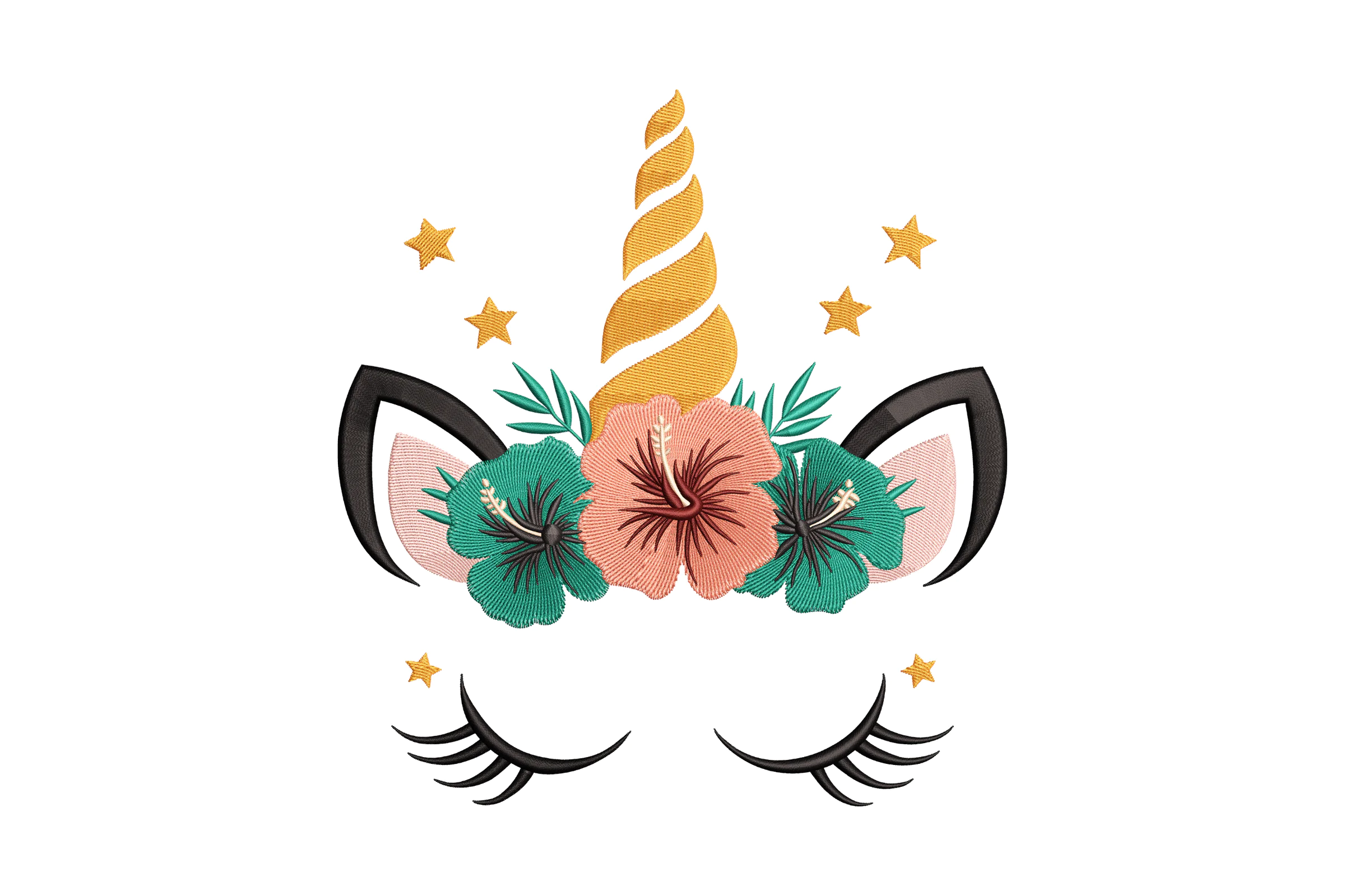 Girly Unicorn Embroidery Design