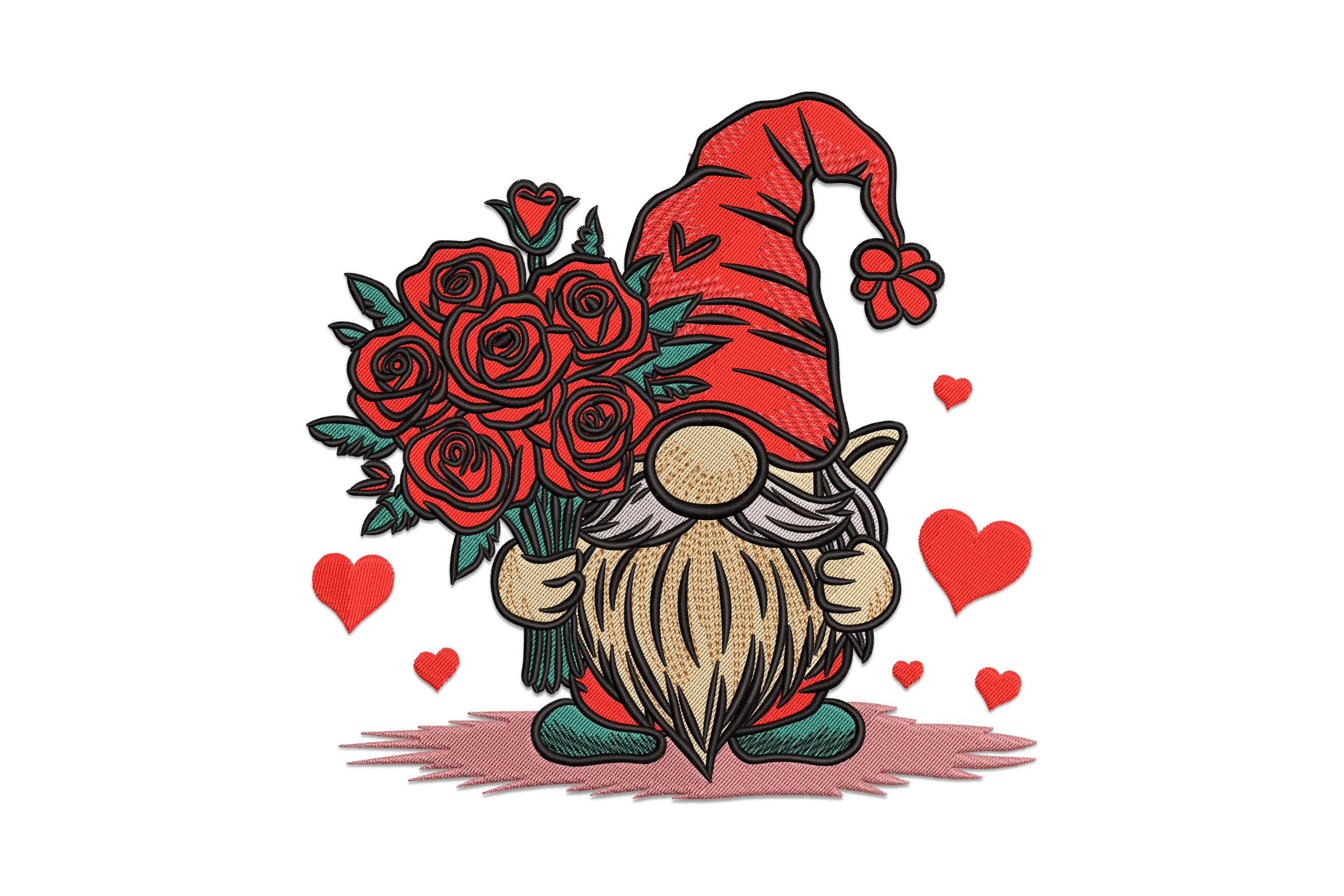 Valentine's Day Gnome Embroidery Design