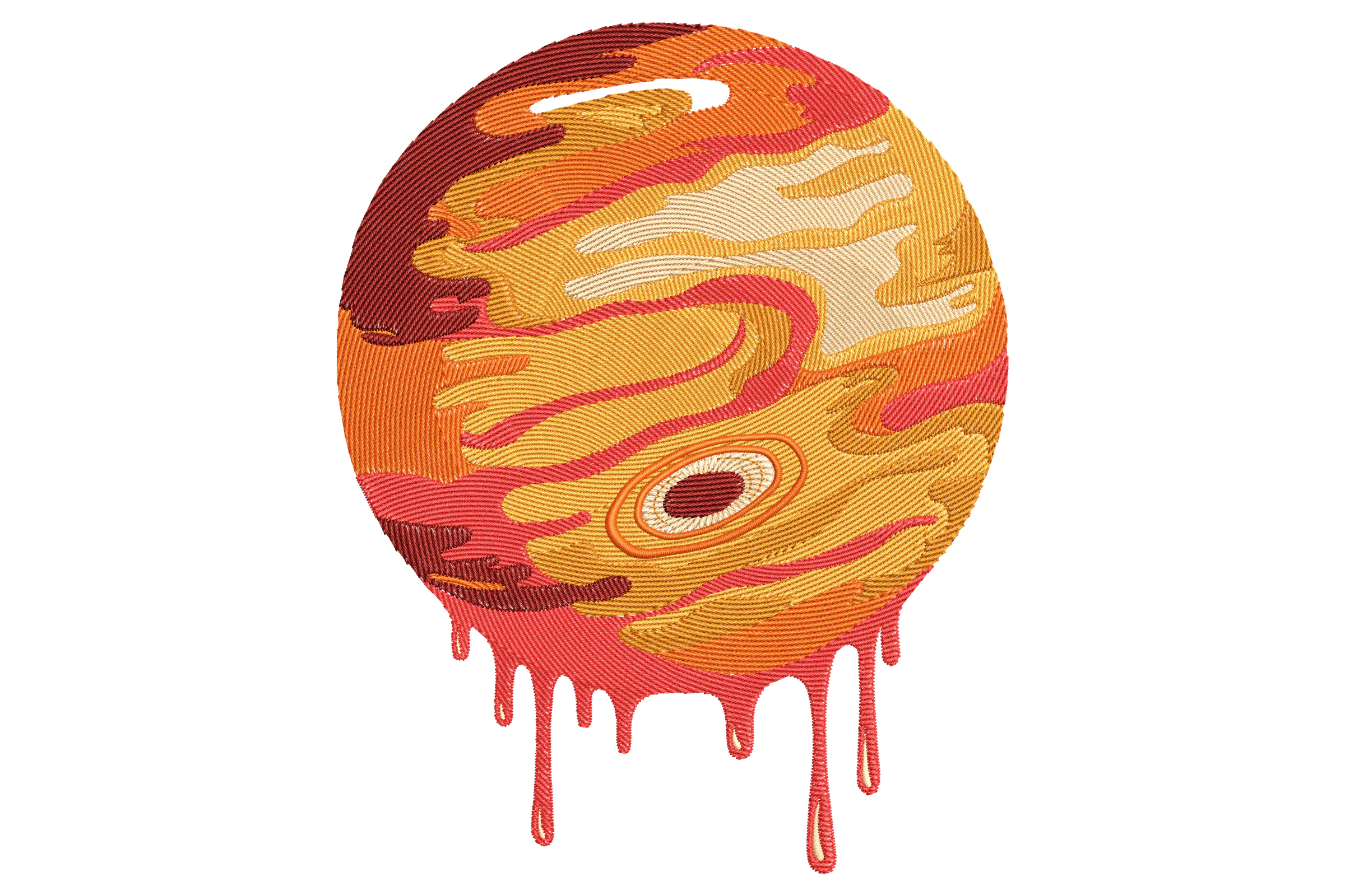 Melting Planet Abstract Embroidery Design