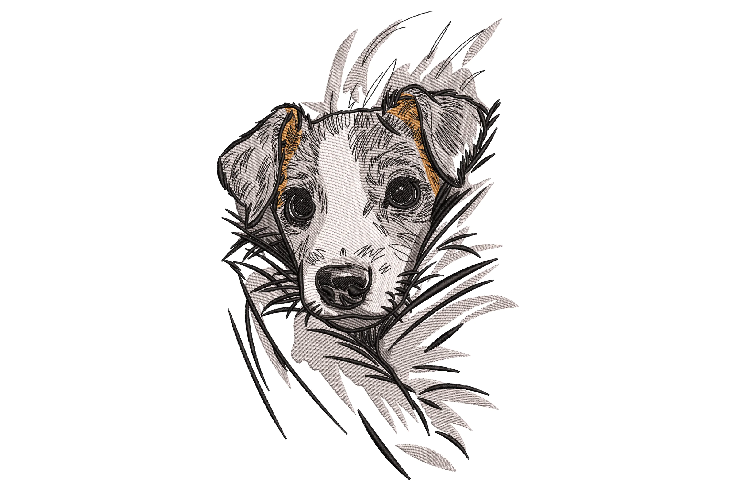 Dog Face Embroidery Design