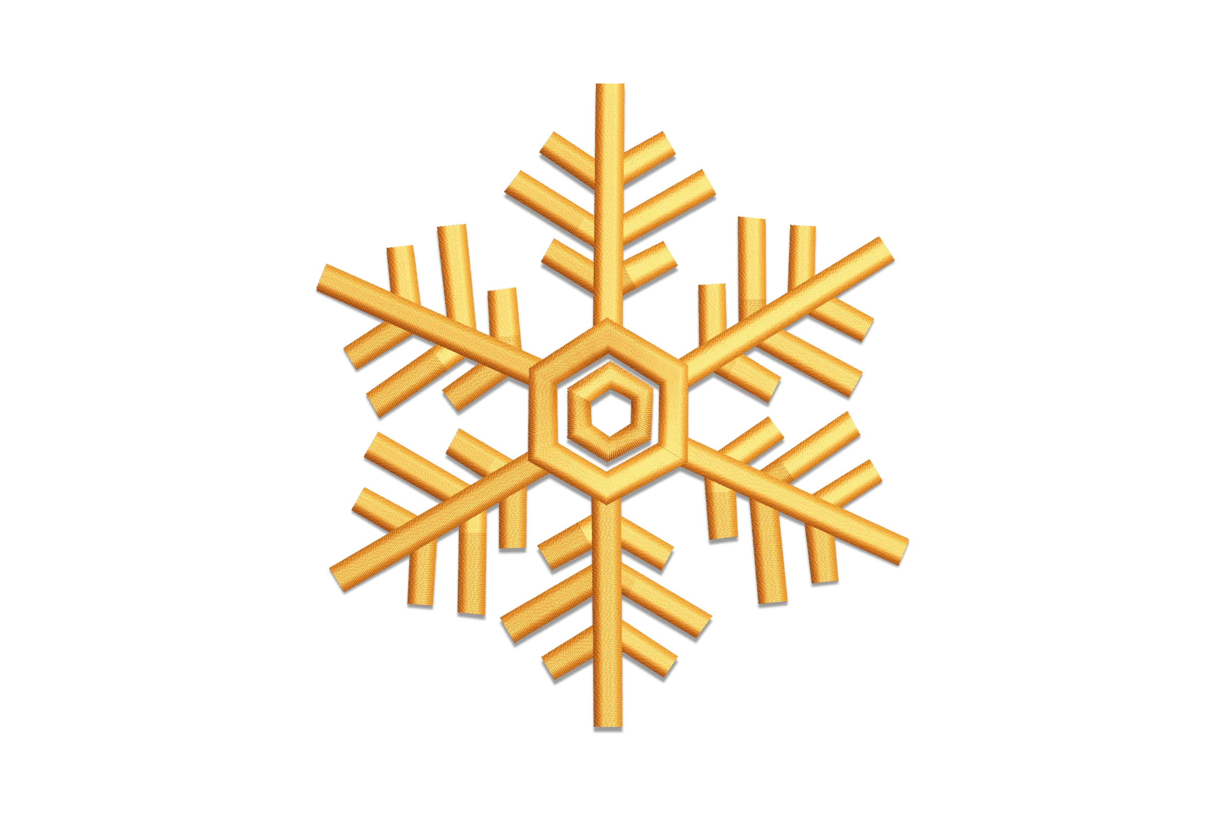 Golden Snowflake Embroidery Design