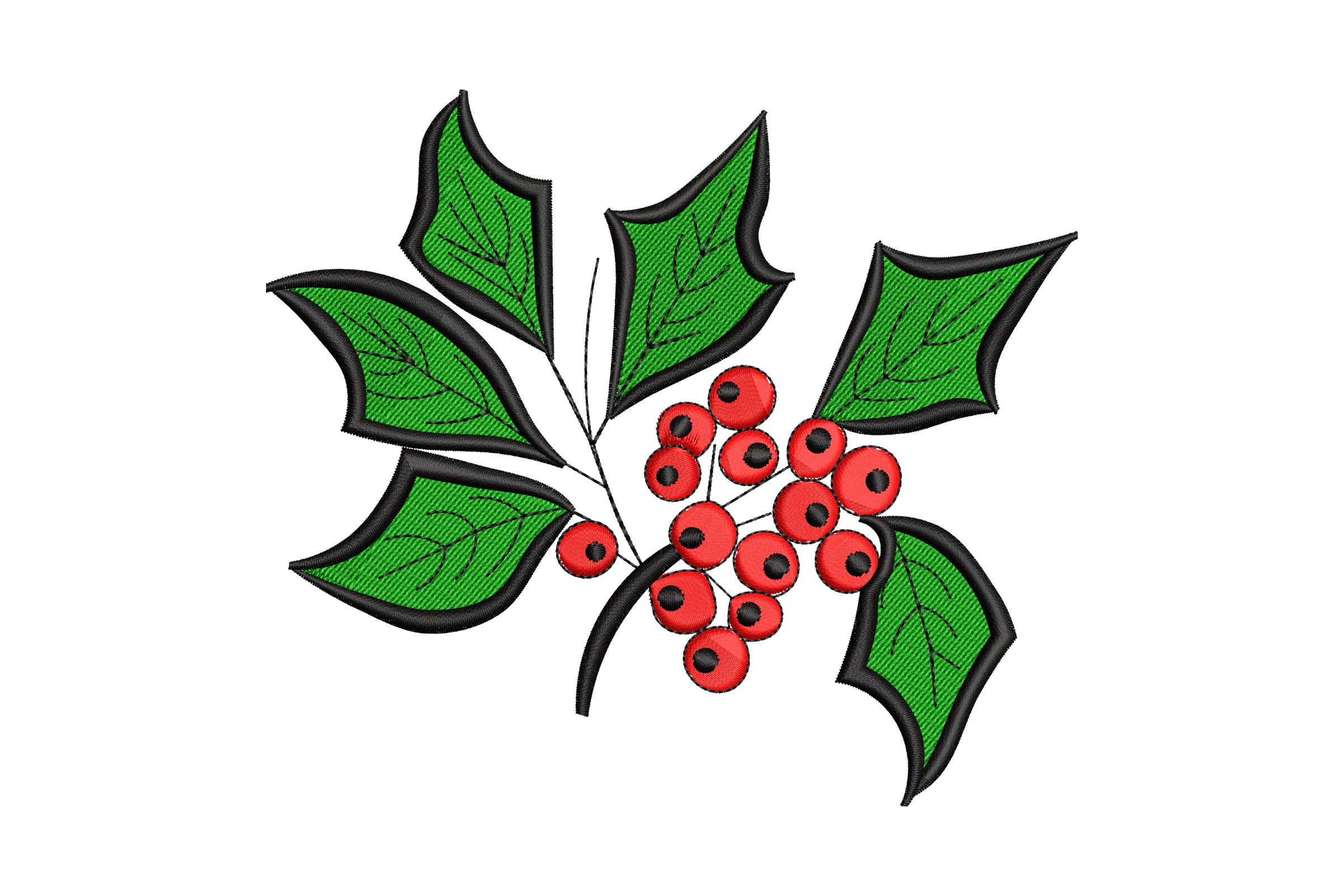 Holly Berry Embroidery Design