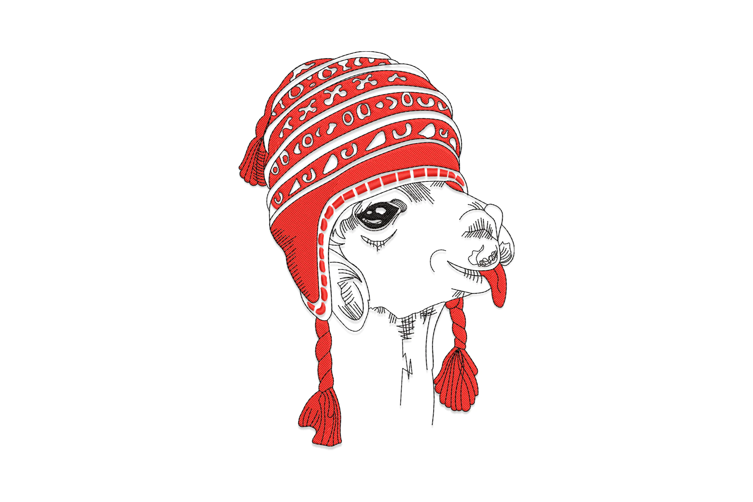 Christmas Lama Embroidery Design
