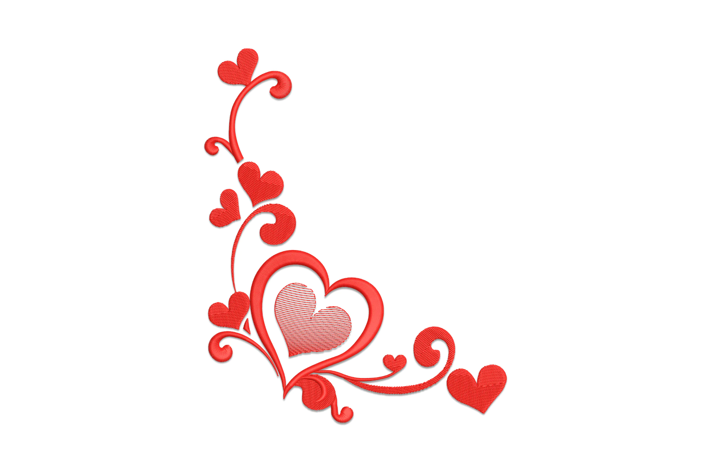 Heart Corner Embroidery Design