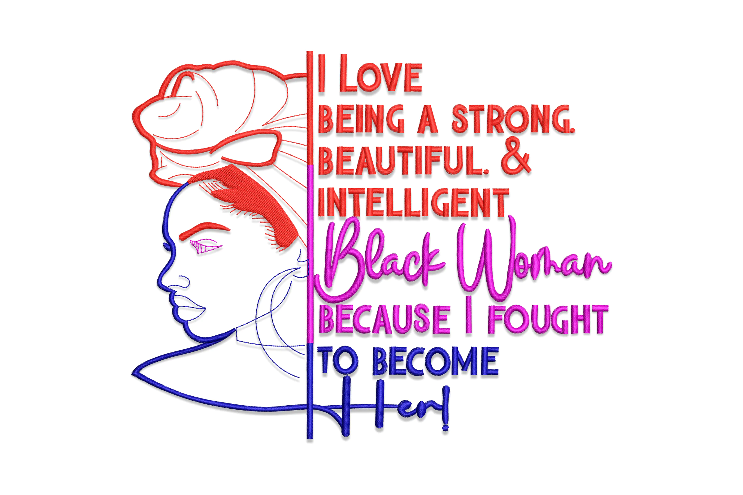 Black Woman Embroidery Design