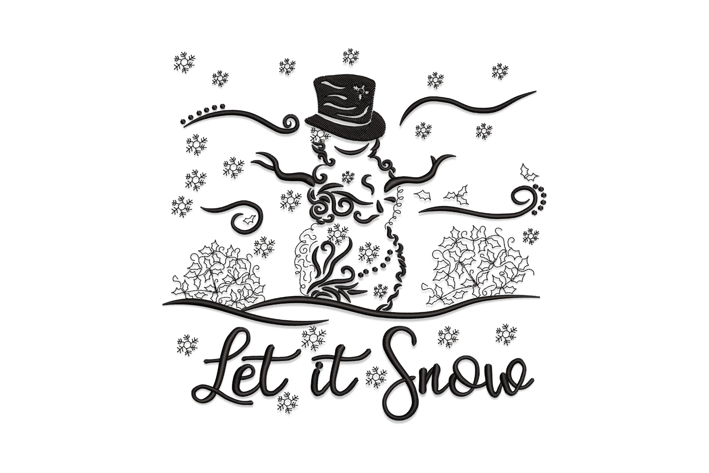 Let it Snow Machine  Embroidery Design