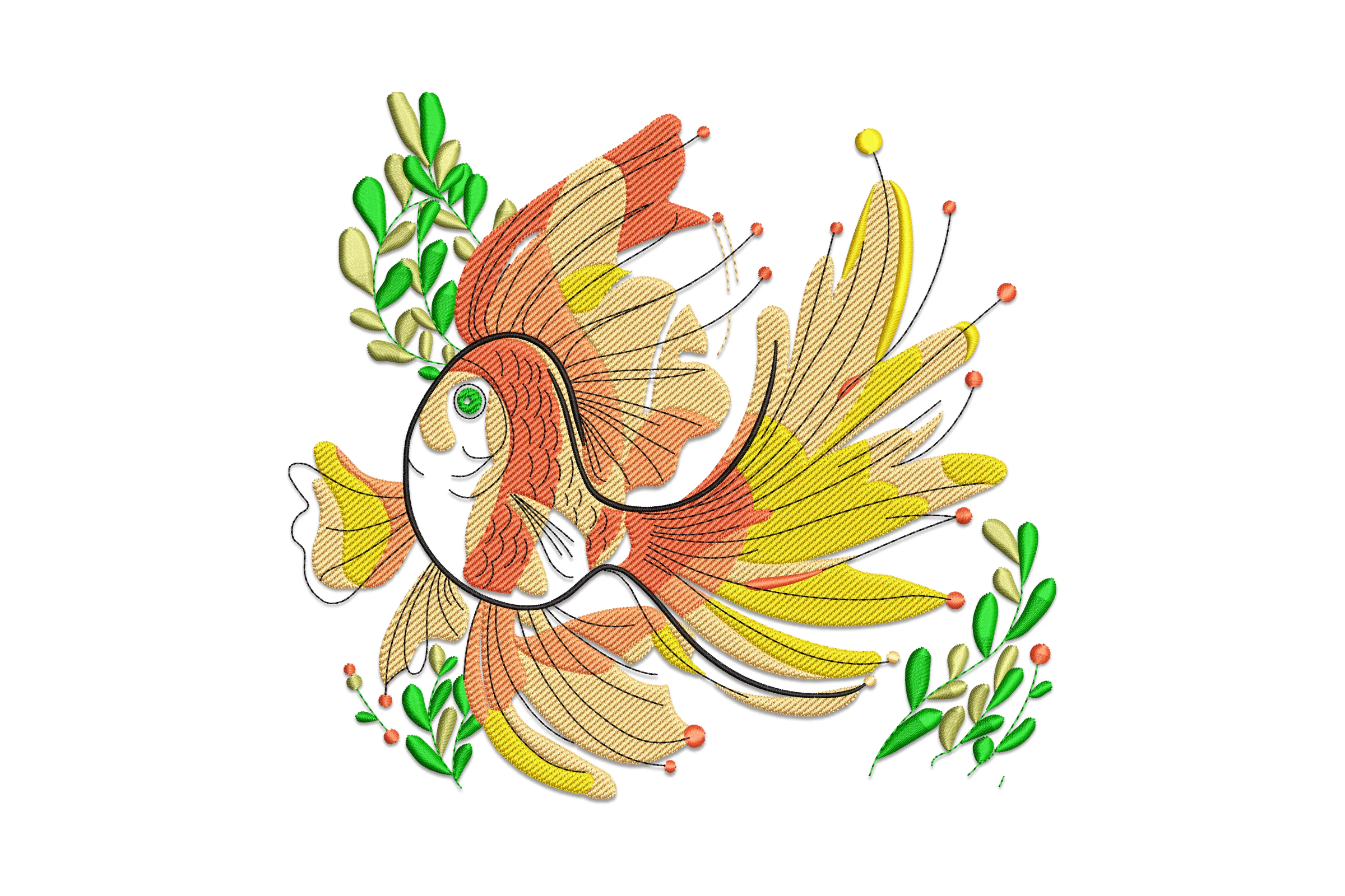 Colorful Fish Embroidery Design