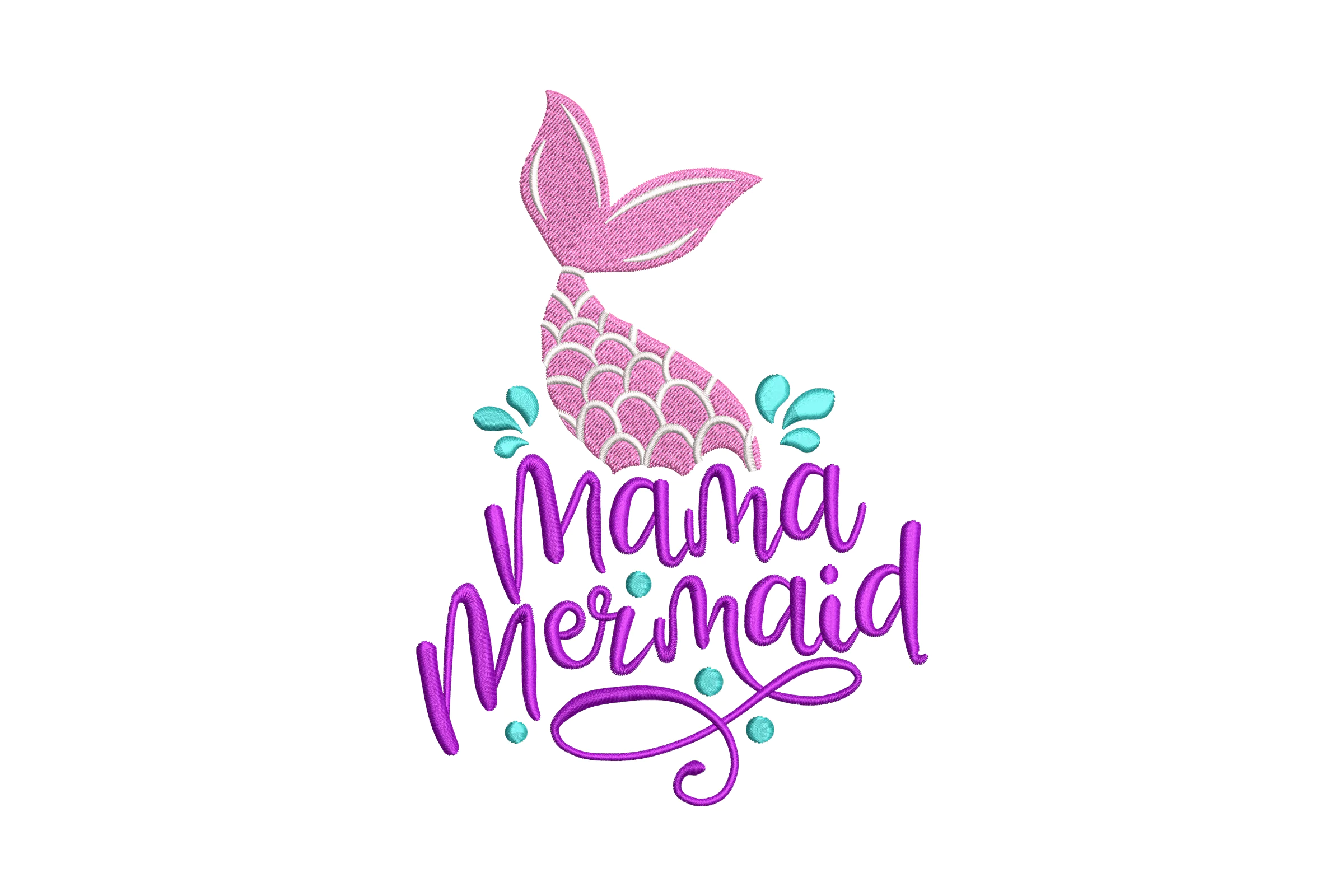 Mama Mermaid Embroidery Designs